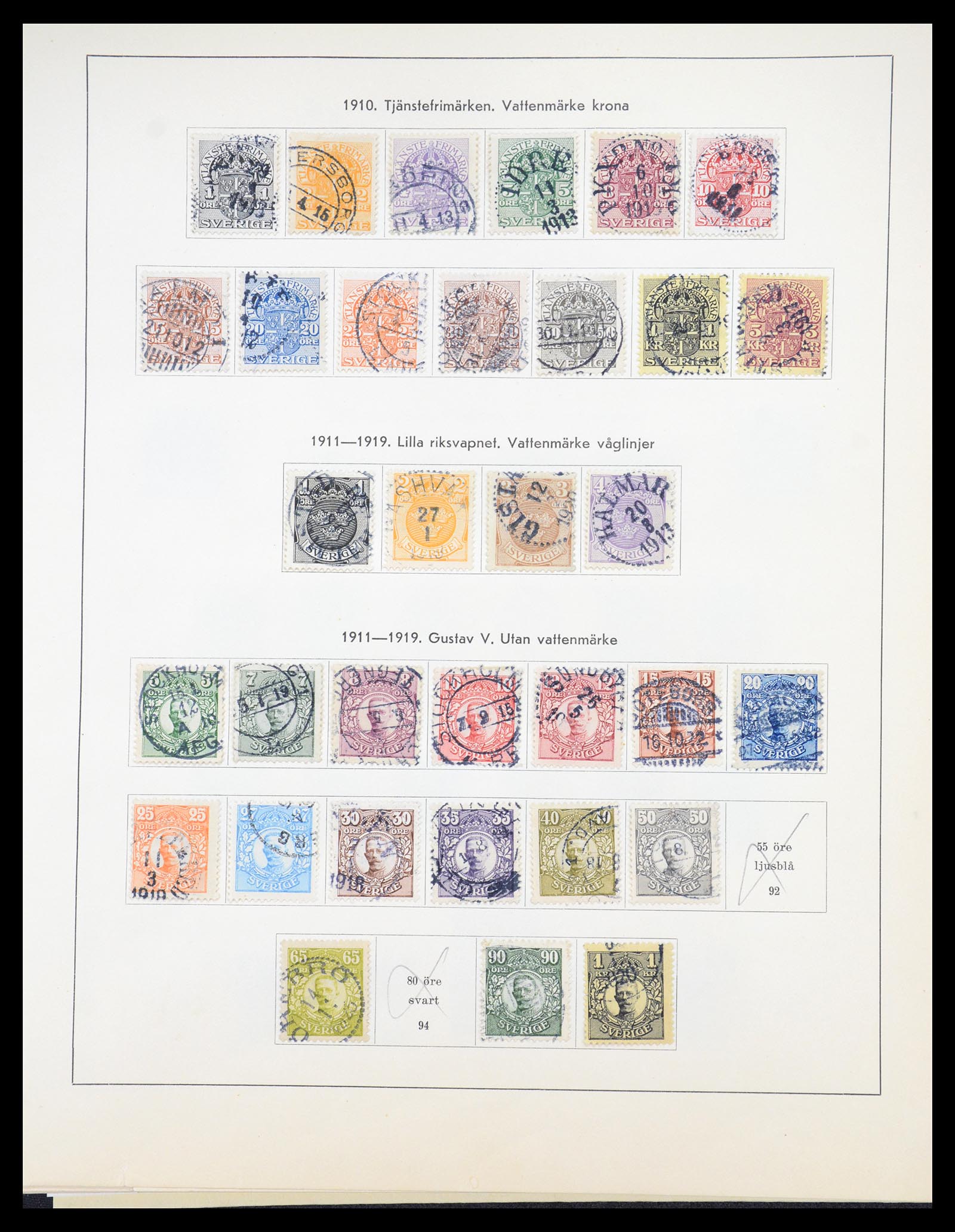 36579 007 - Stamp collection 36579 Zweden complete verzameling 1855-1975.