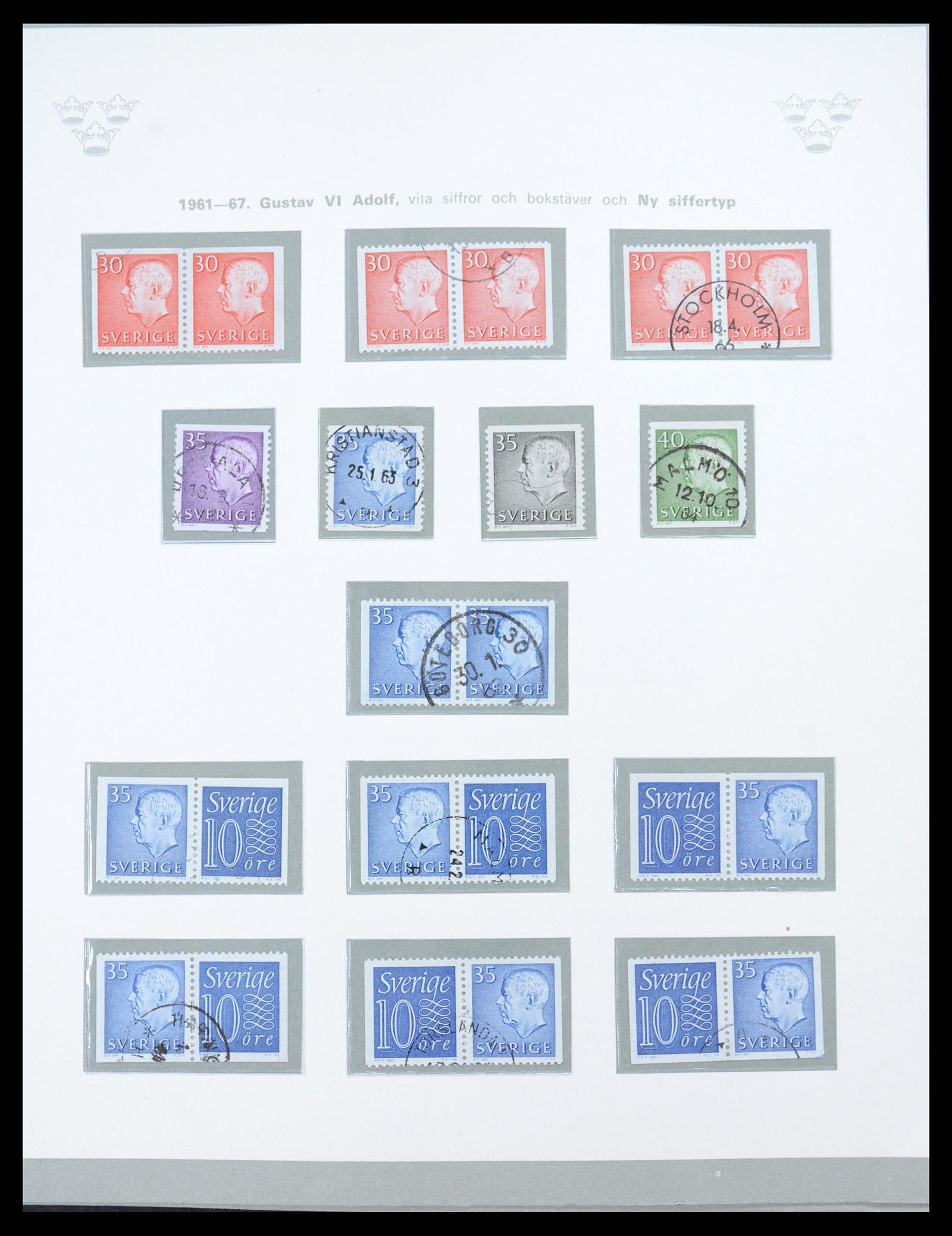 36579 034 - Stamp collection 36579 Zweden complete verzameling 1855-1975.
