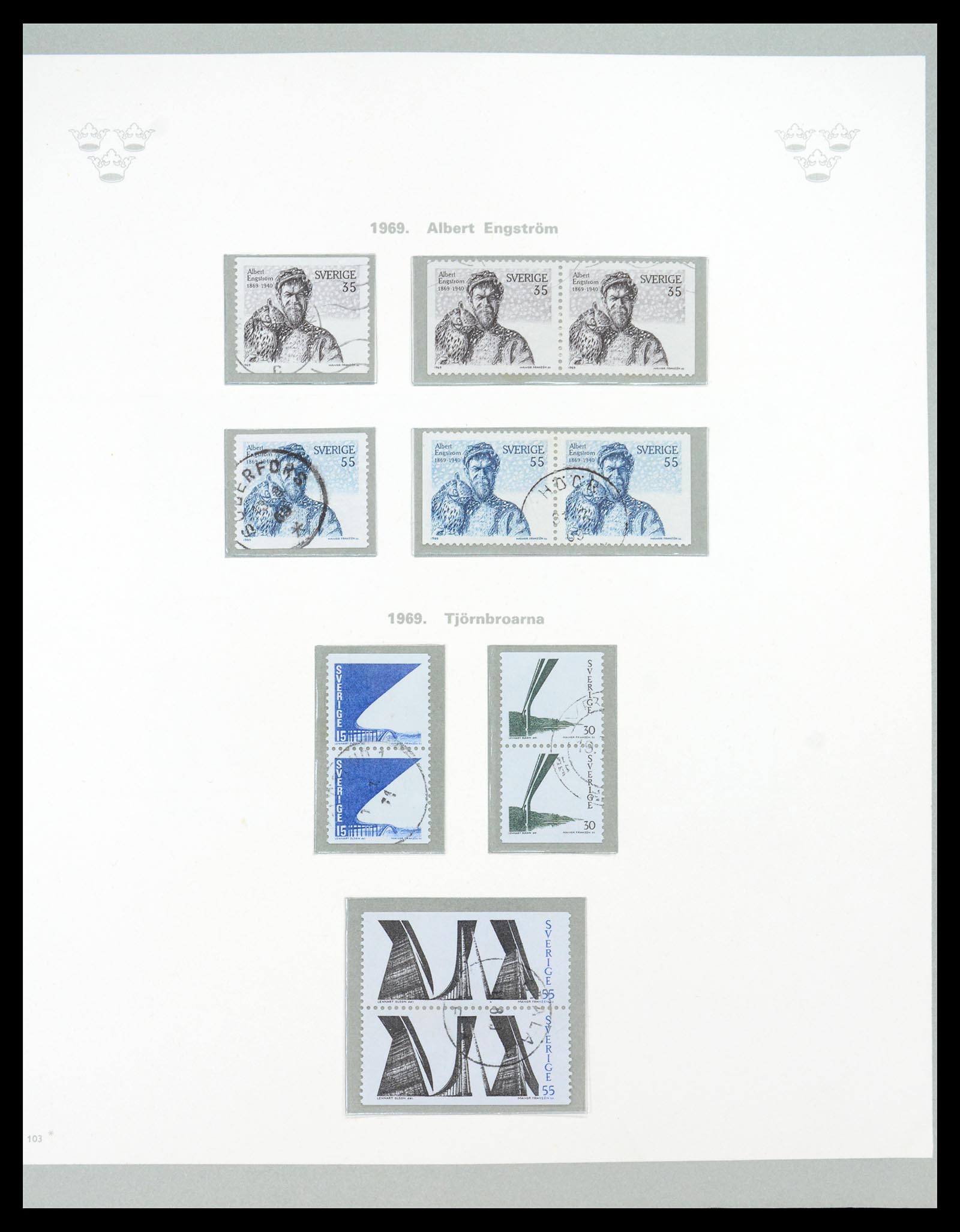 36579 073 - Stamp collection 36579 Zweden complete verzameling 1855-1975.
