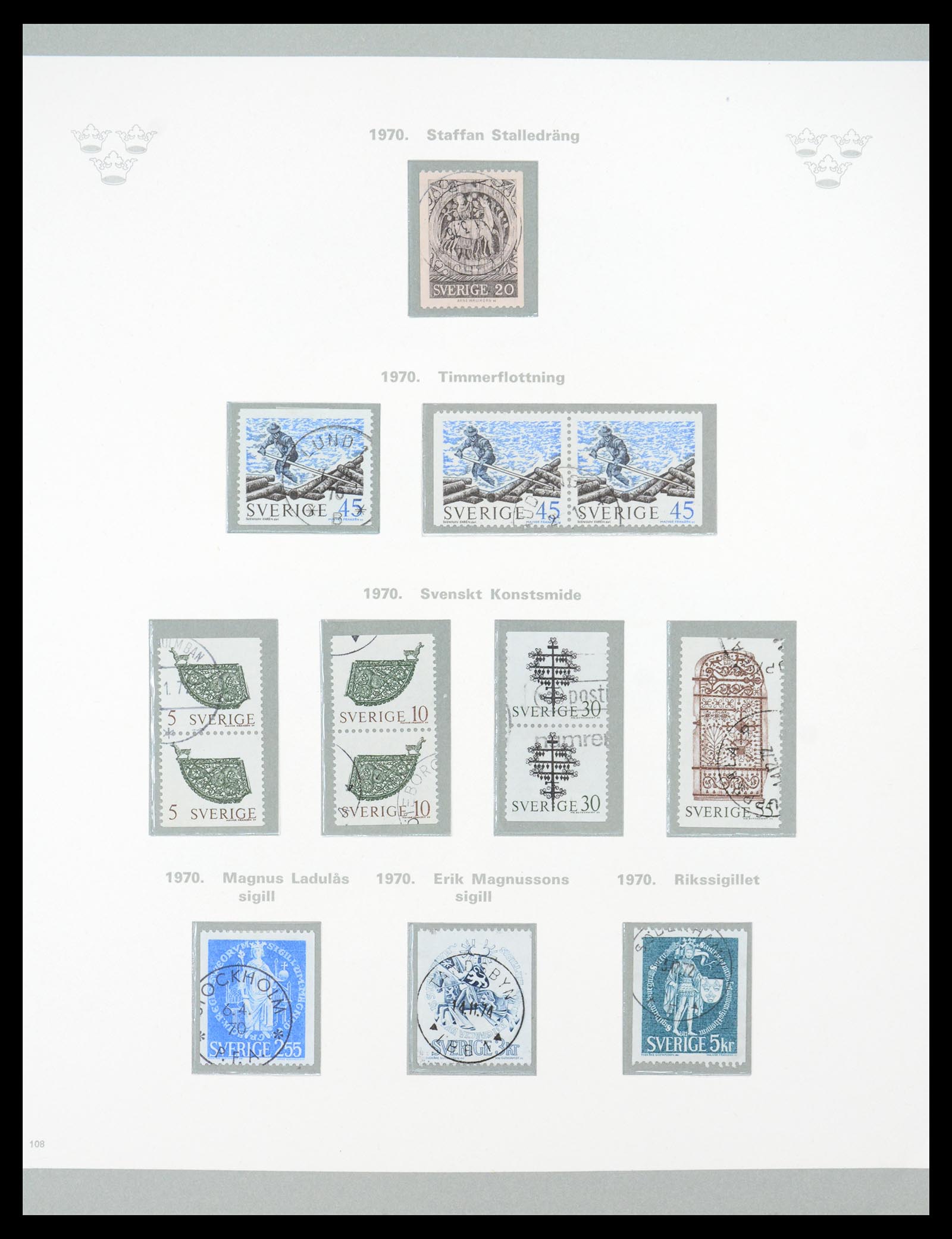 36579 077 - Stamp collection 36579 Zweden complete verzameling 1855-1975.