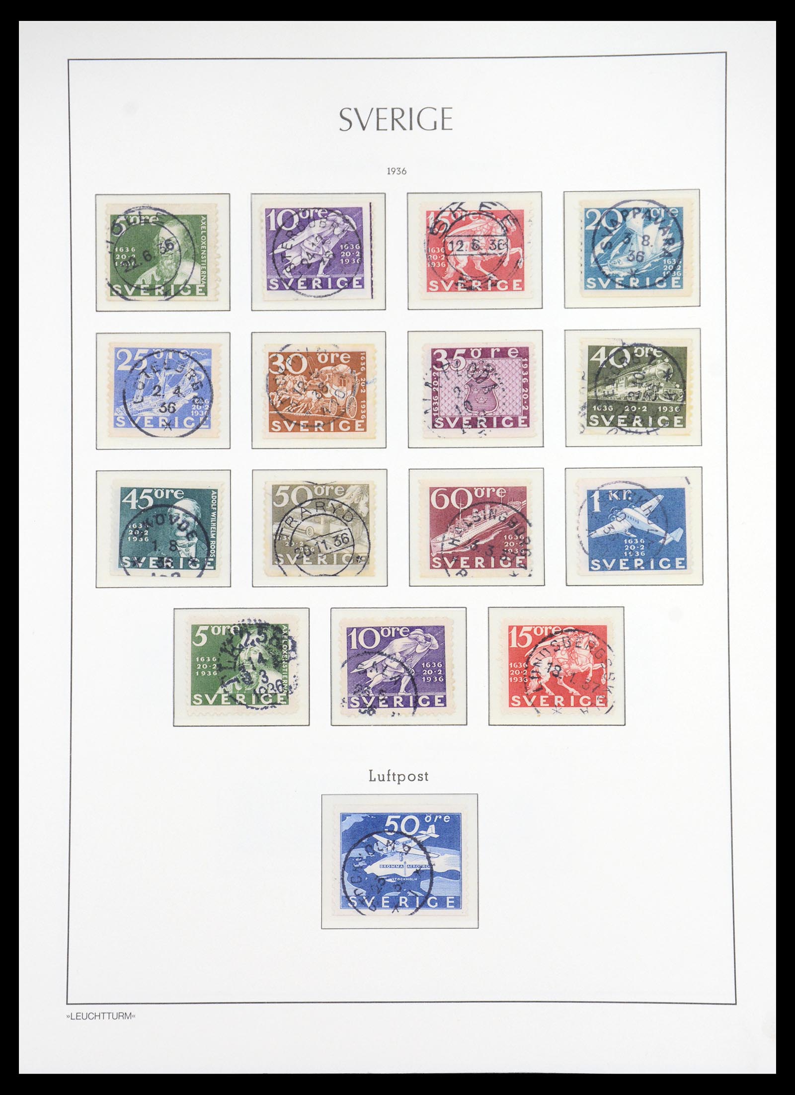 36581 019 - Stamp collection 36581 Zweden complete verzameling 1855-1990.