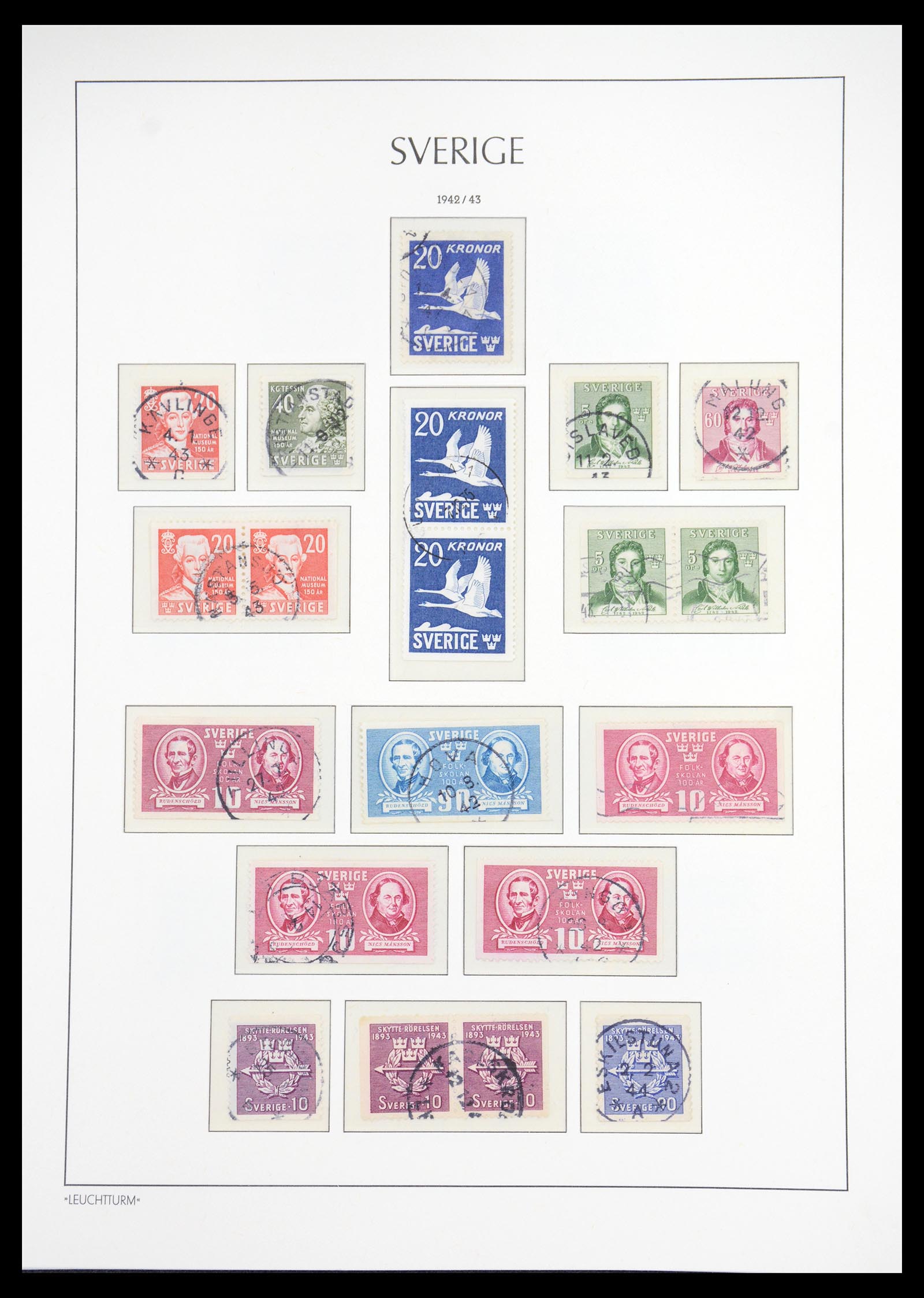 36581 034 - Postzegelverzameling 36581 Sweden complete collection 1855-1990.