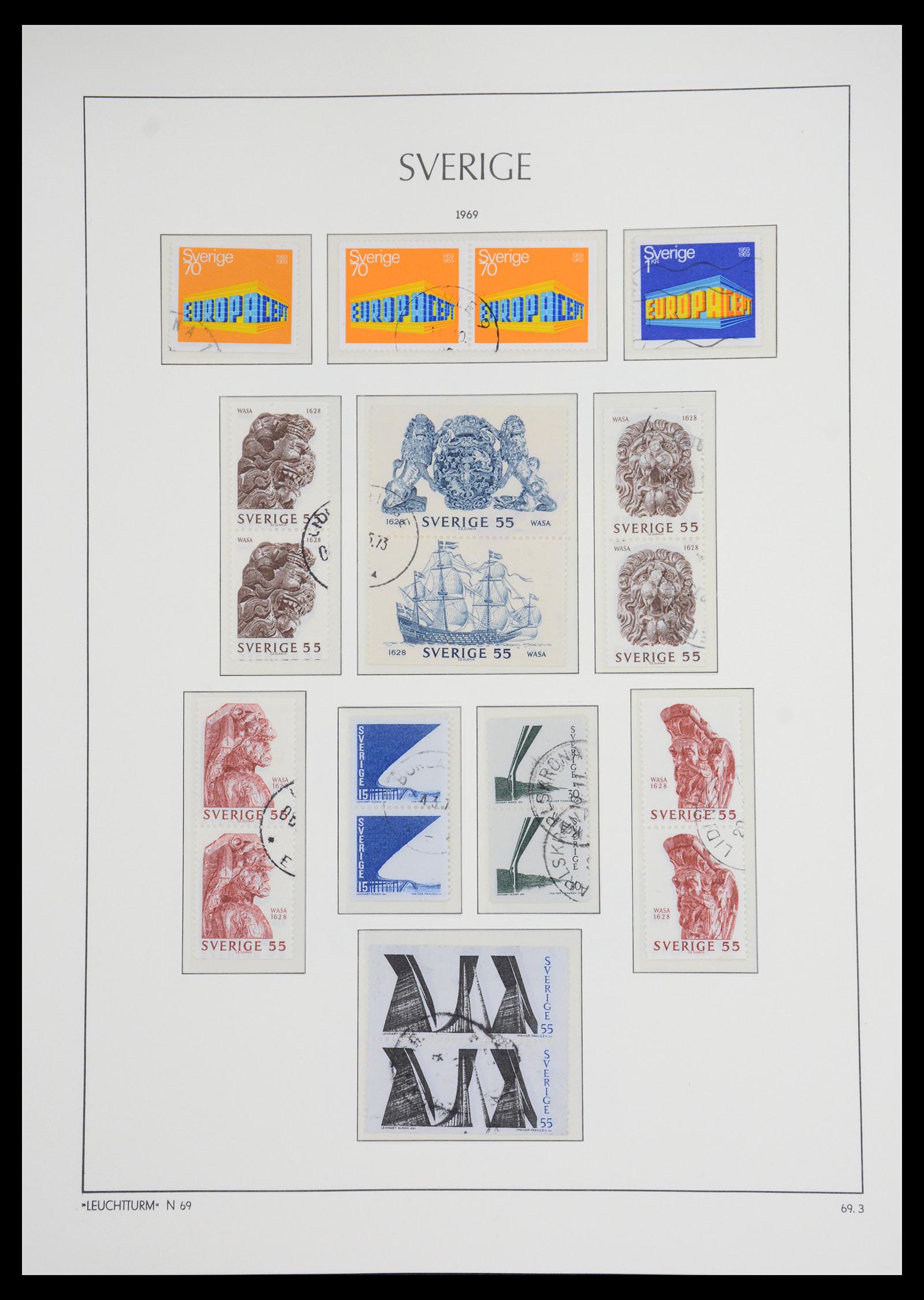 36581 085 - Postzegelverzameling 36581 Sweden complete collection 1855-1990.