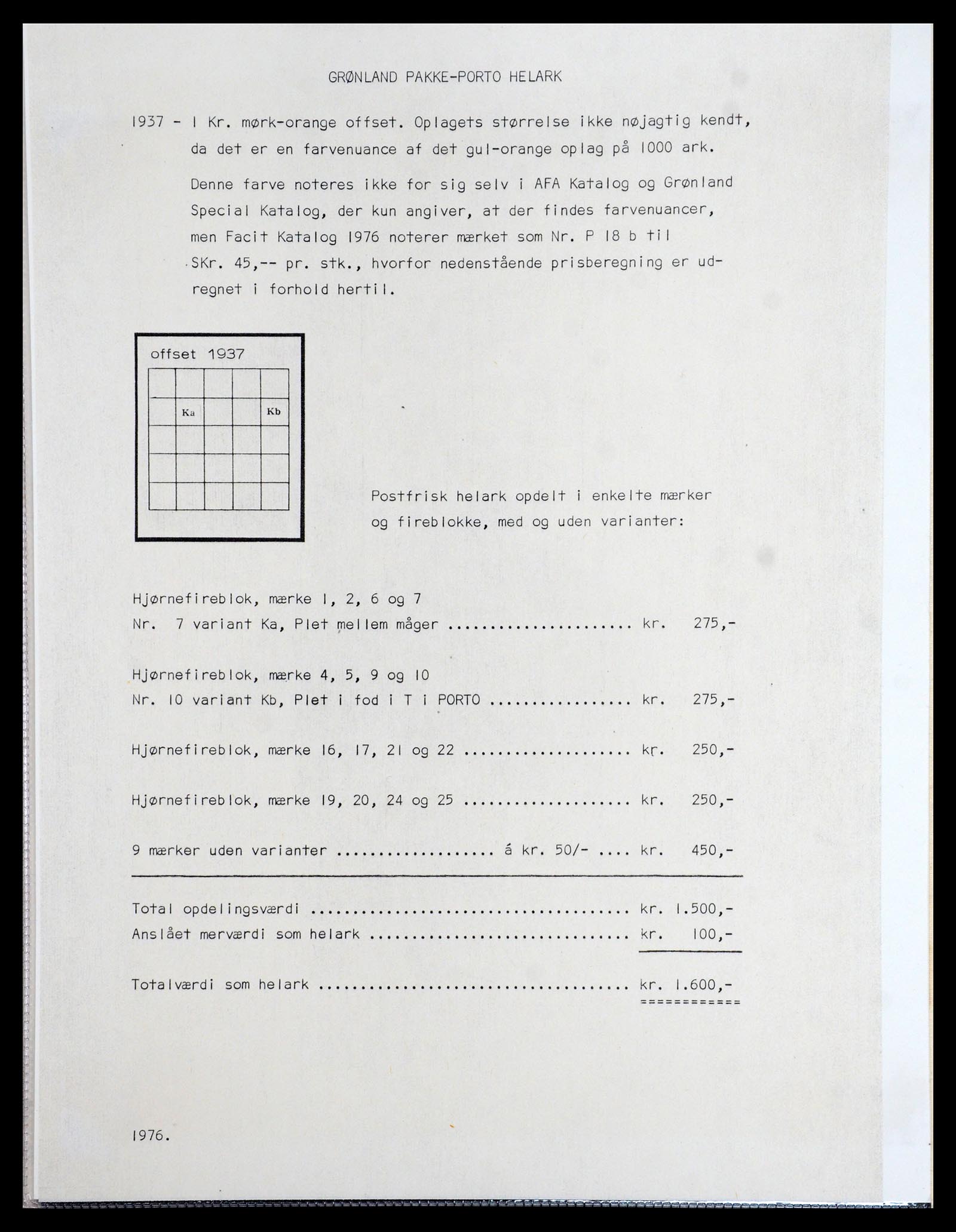 36586 005 - Postzegelverzameling 36586 Groenland 1937.