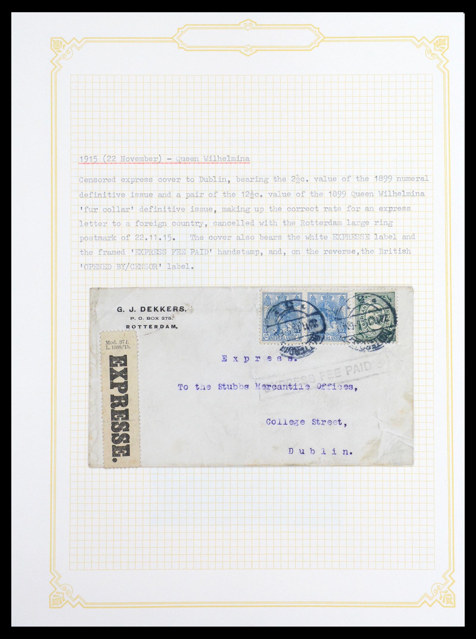 36600 029 - Stamp collection 36600 Nederland brieven 1899-1952.