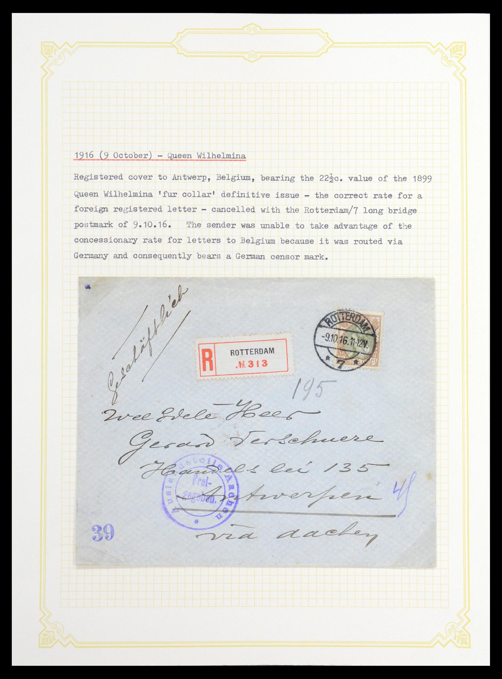 36600 033 - Stamp collection 36600 Nederland brieven 1899-1952.