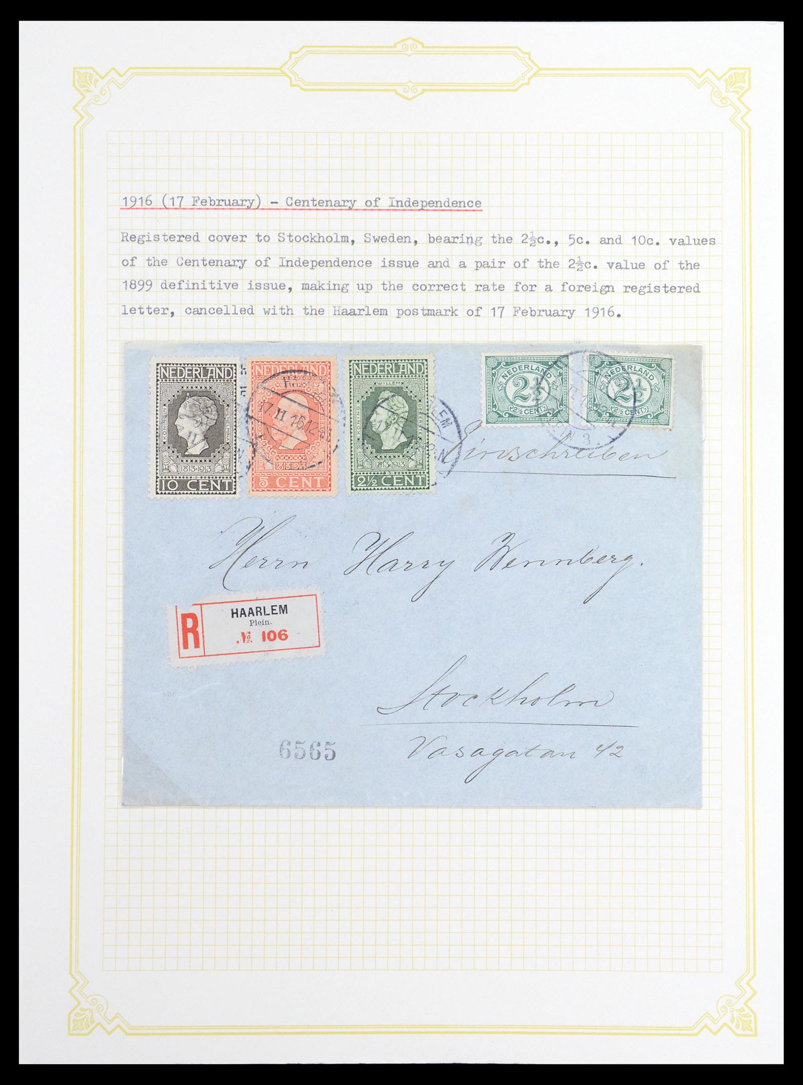 36600 034 - Stamp collection 36600 Nederland brieven 1899-1952.