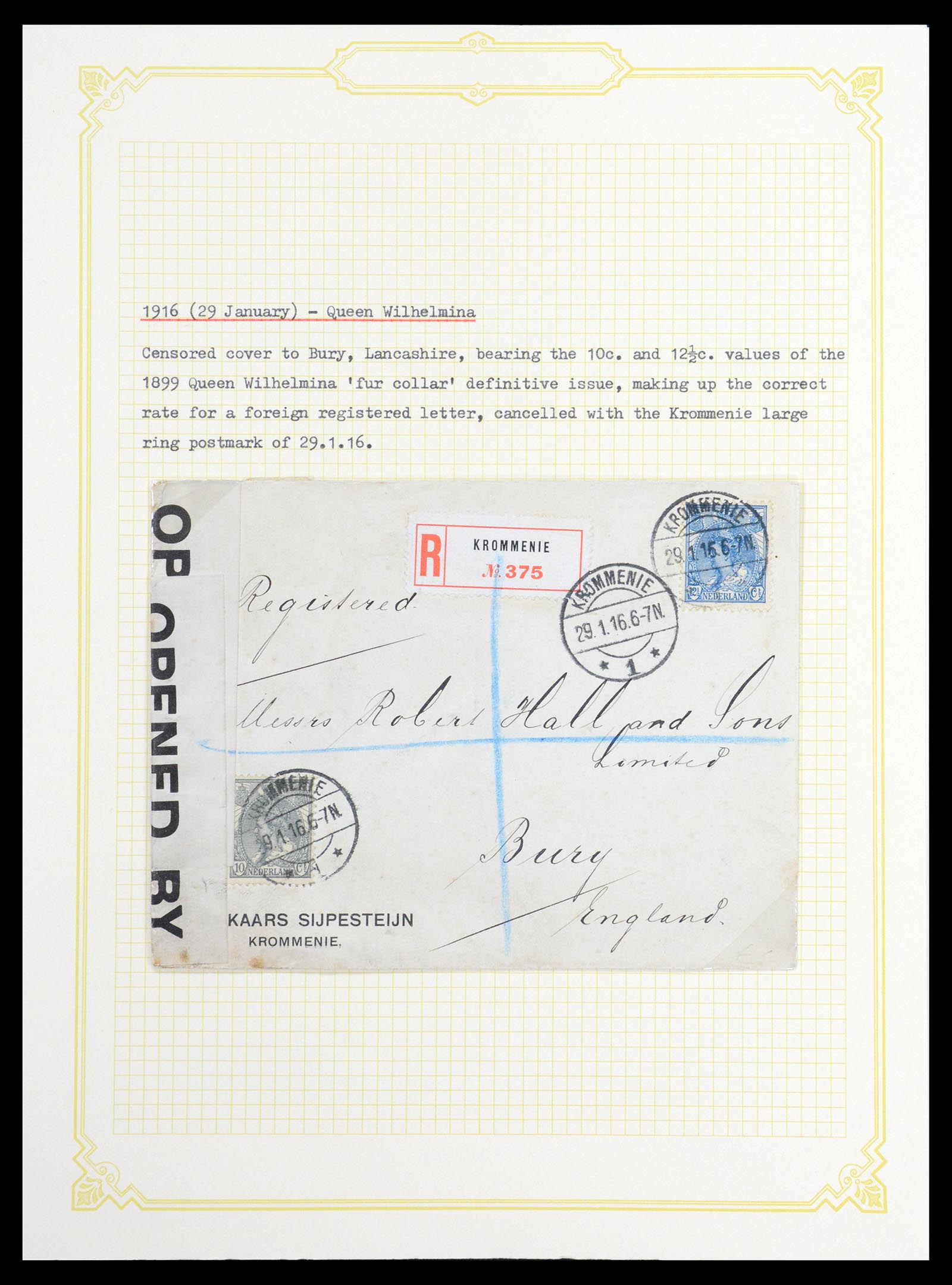 36600 036 - Postzegelverzameling 36600 Netherlands covers 1899-1952.