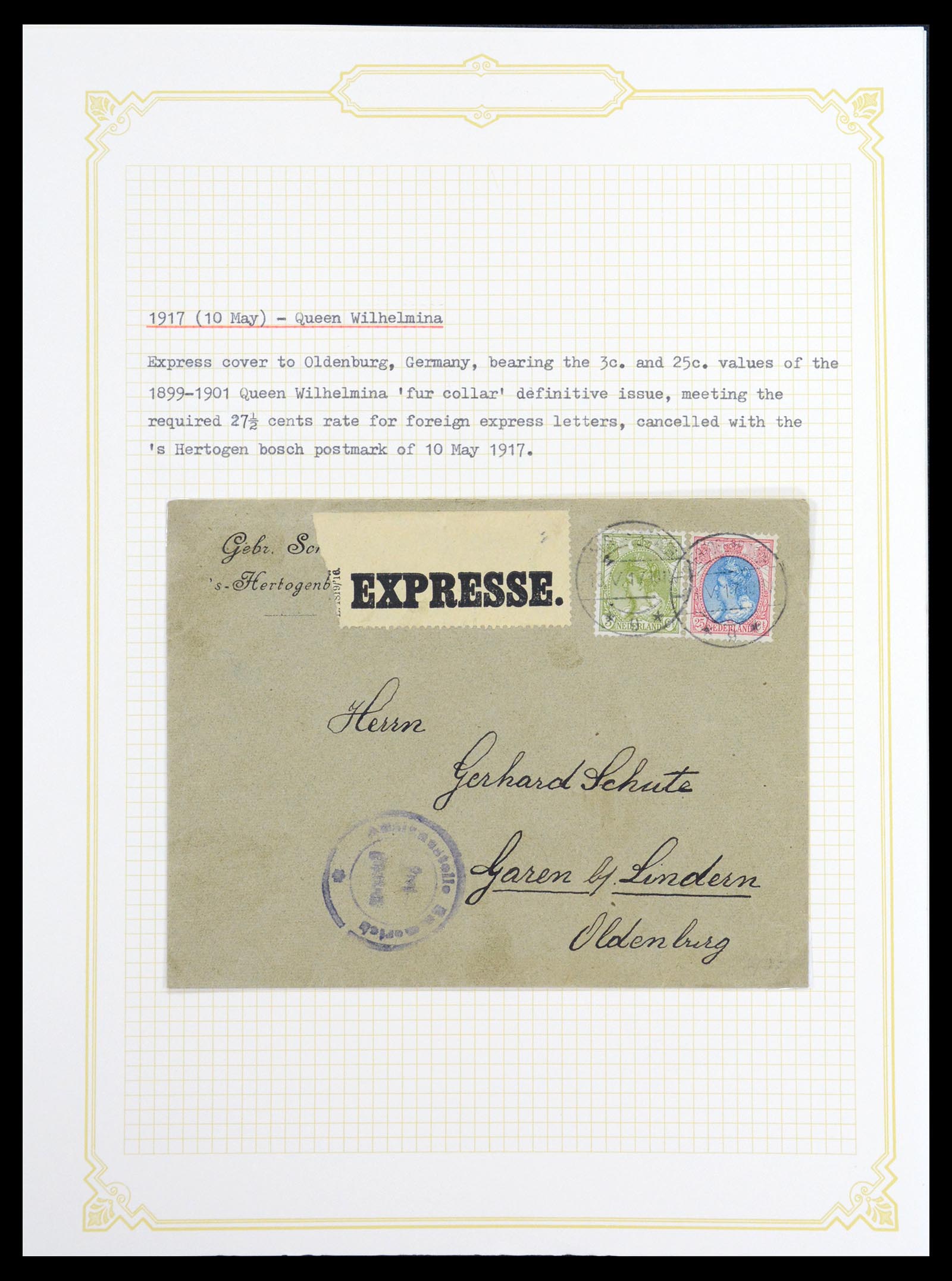 36600 041 - Stamp collection 36600 Nederland brieven 1899-1952.