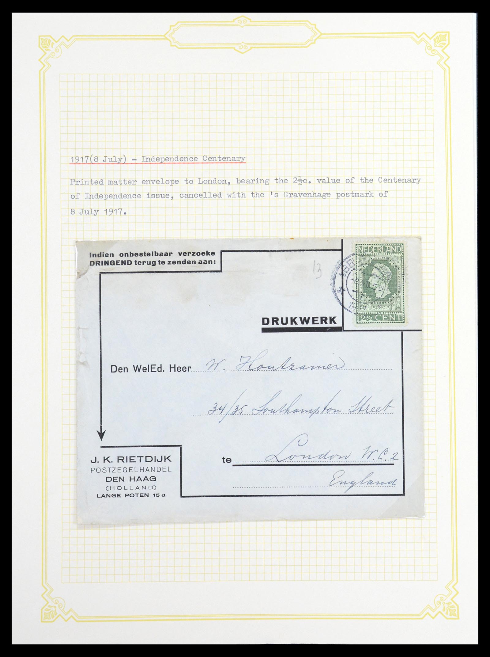 36600 044 - Stamp collection 36600 Nederland brieven 1899-1952.