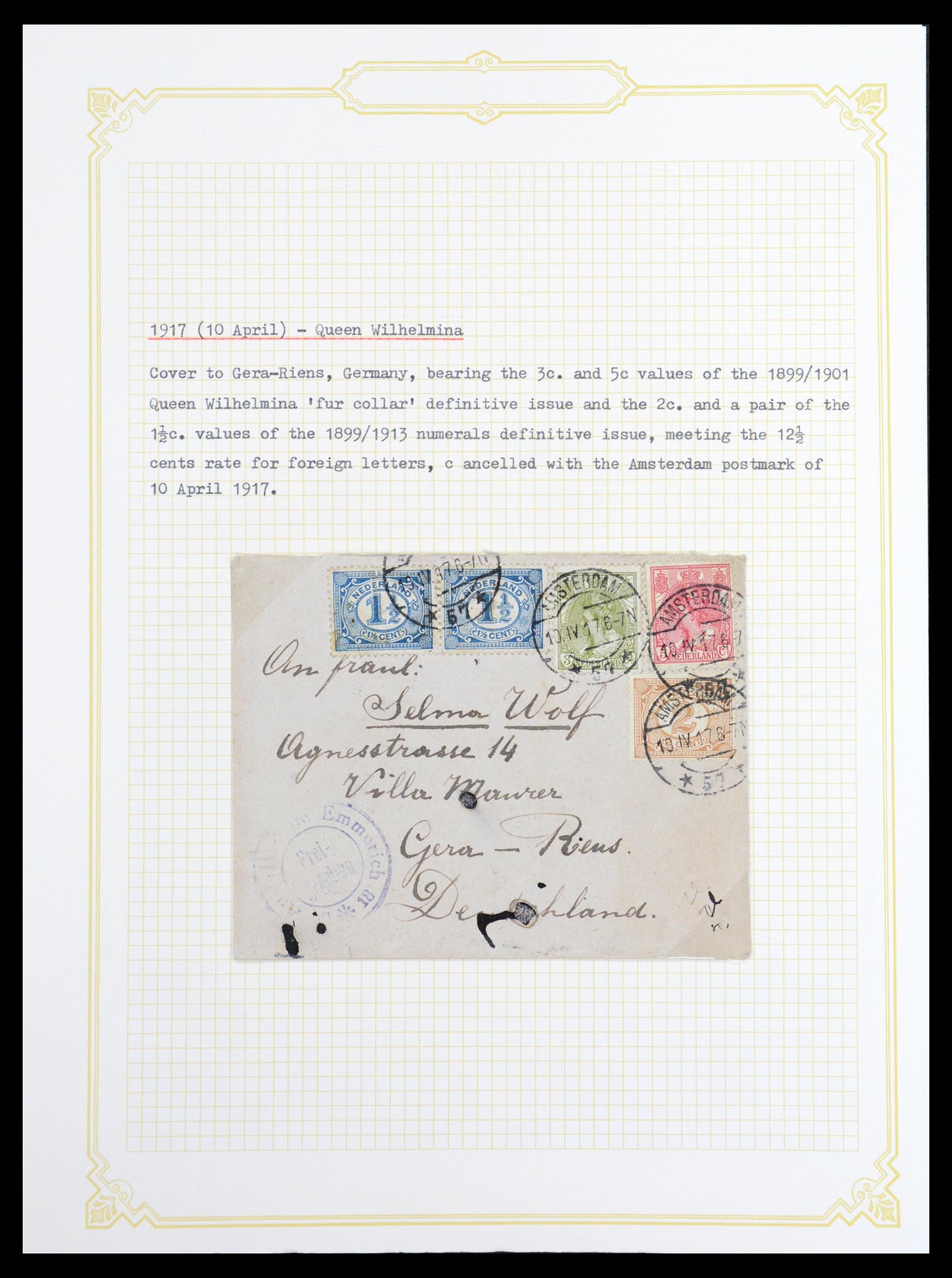36600 045 - Stamp collection 36600 Nederland brieven 1899-1952.