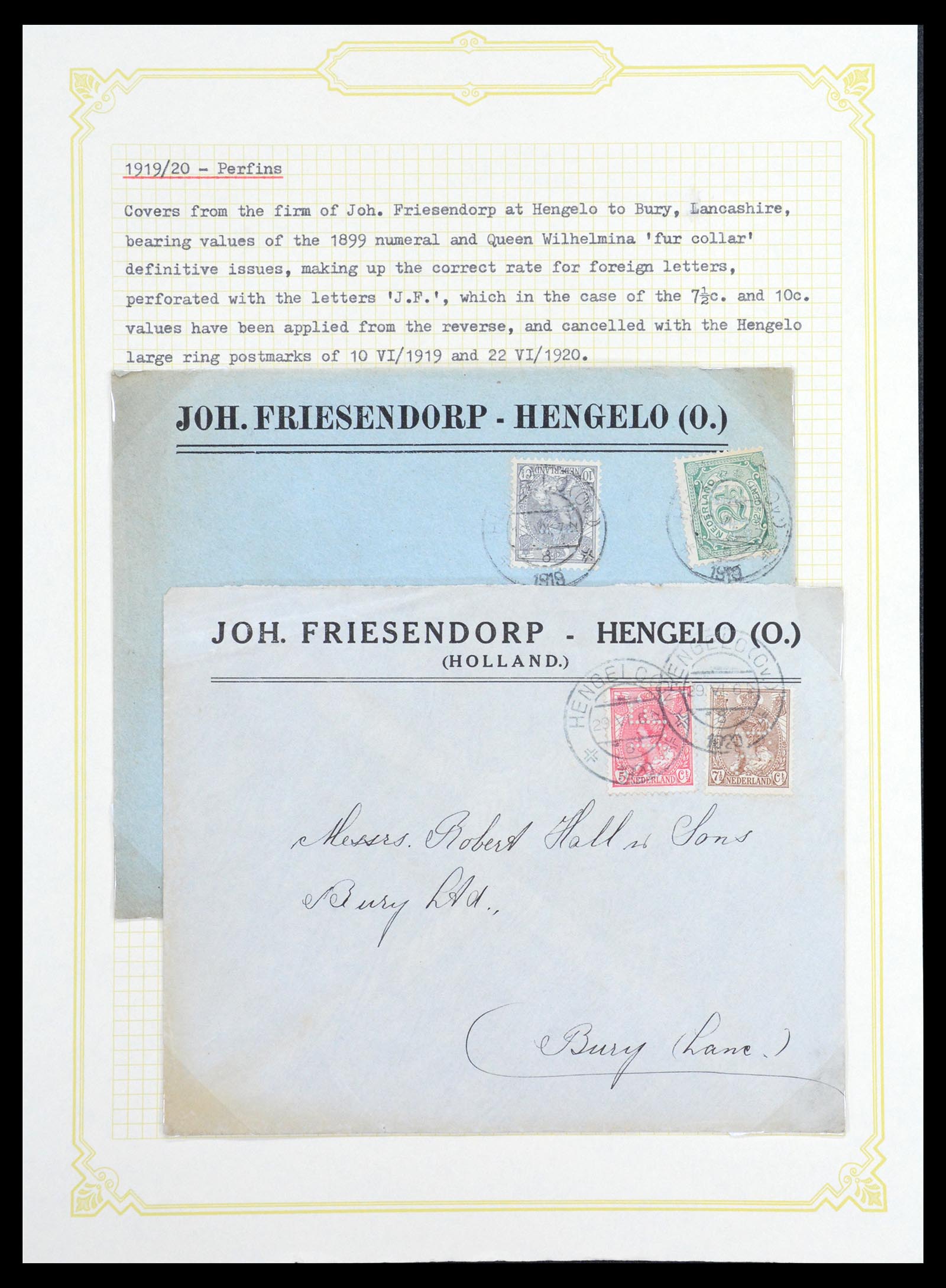 36600 052 - Stamp collection 36600 Nederland brieven 1899-1952.