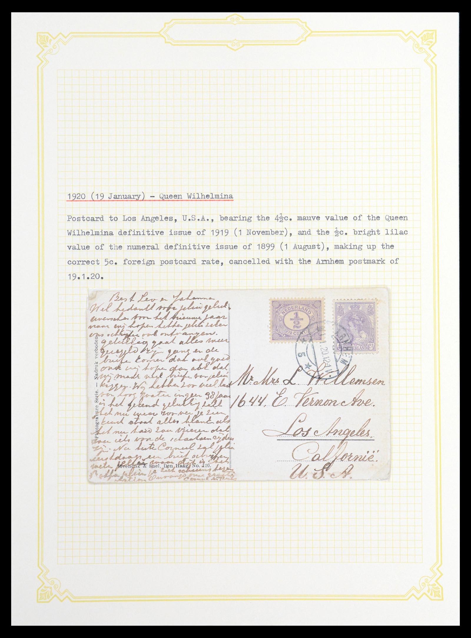 36600 054 - Stamp collection 36600 Nederland brieven 1899-1952.