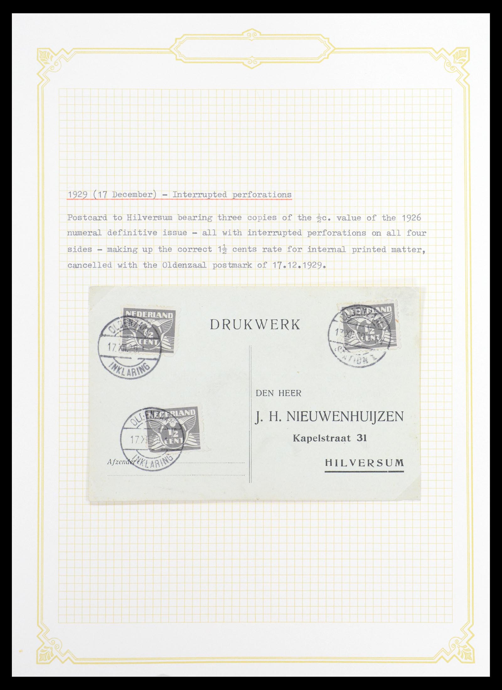 36600 096 - Postzegelverzameling 36600 Netherlands covers 1899-1952.