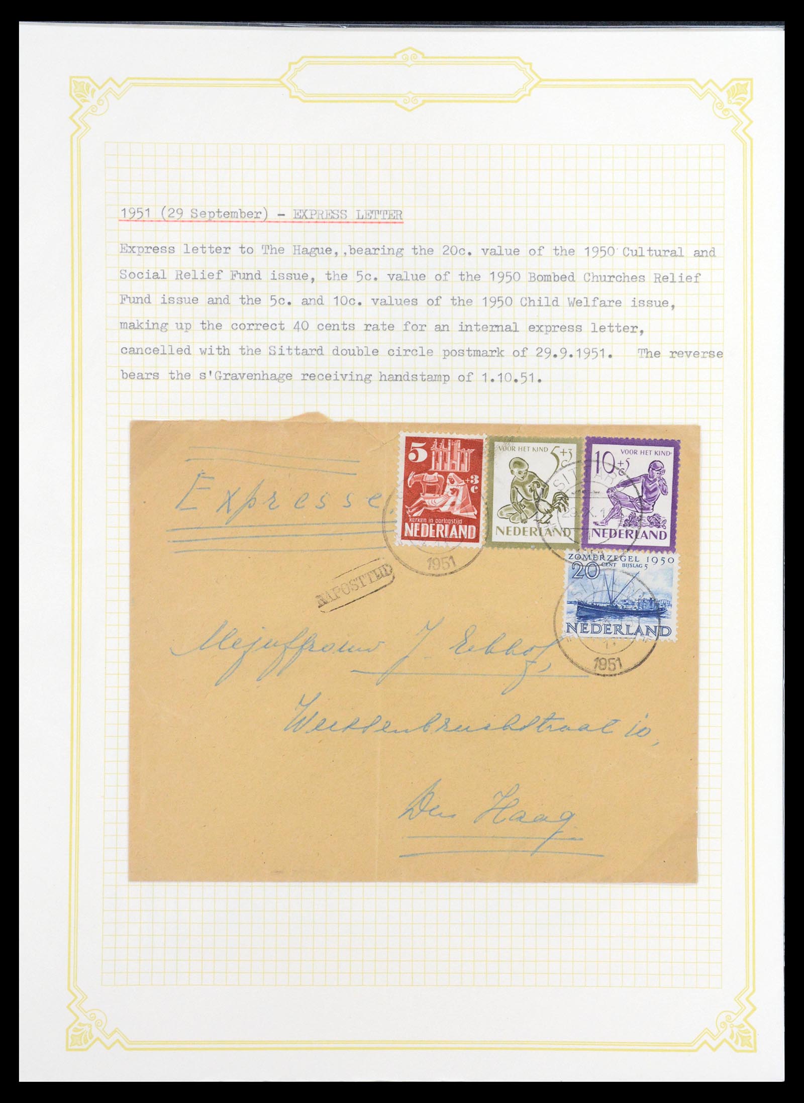 36600 187 - Stamp collection 36600 Nederland brieven 1899-1952.
