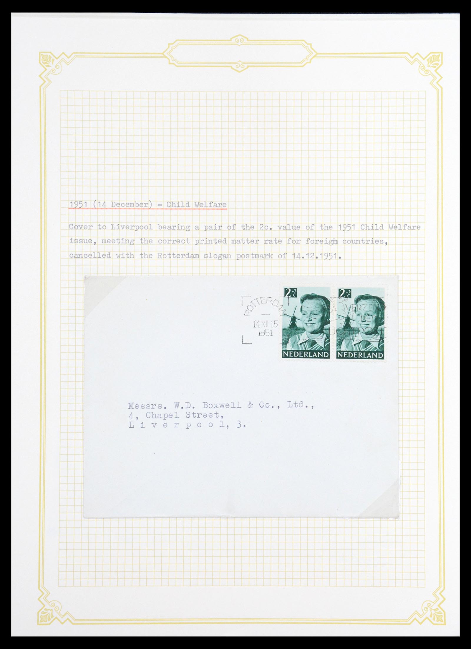 36600 190 - Stamp collection 36600 Nederland brieven 1899-1952.
