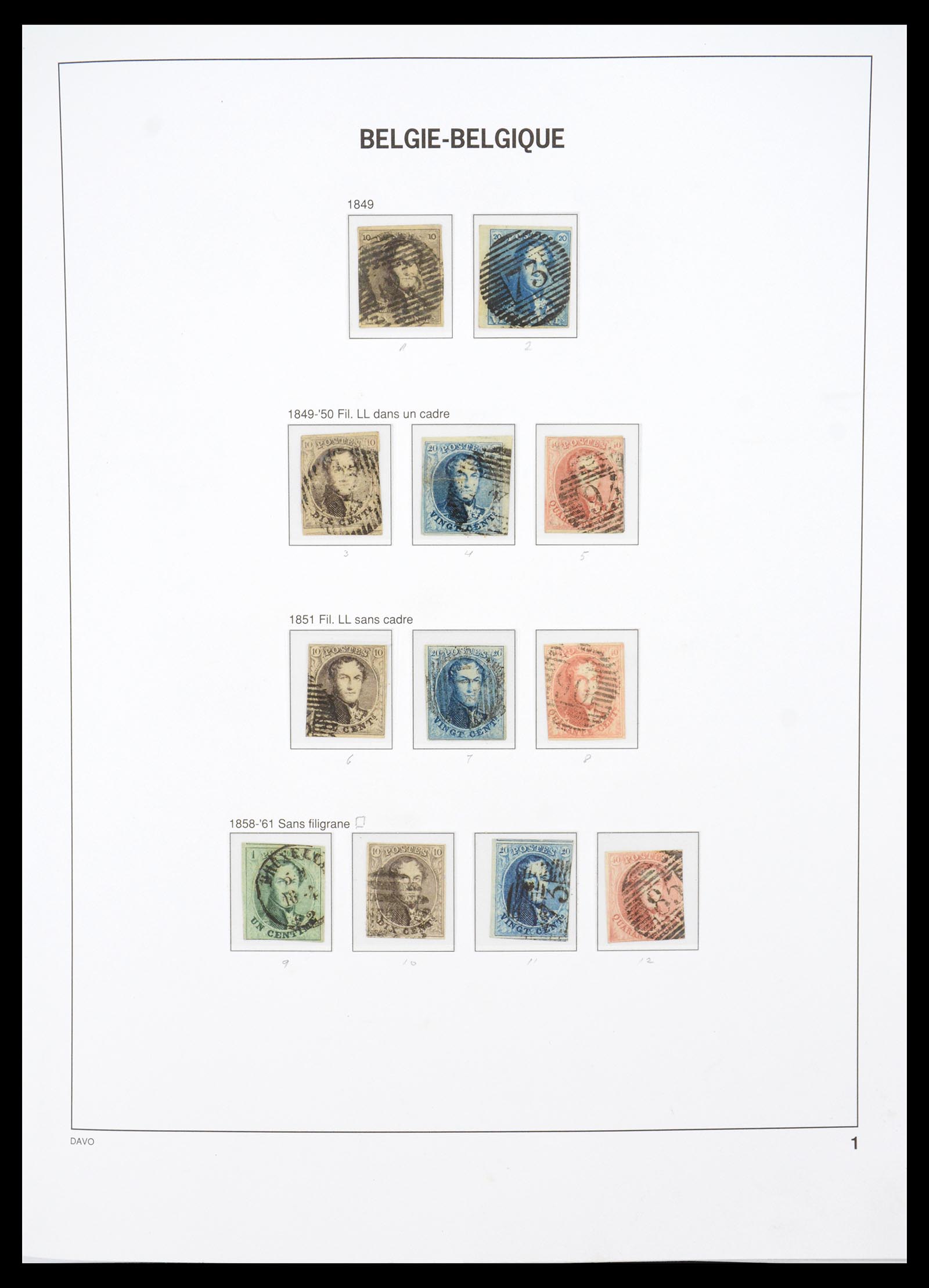36603 001 - Postzegelverzameling 36603 Belgium 1849-1945.