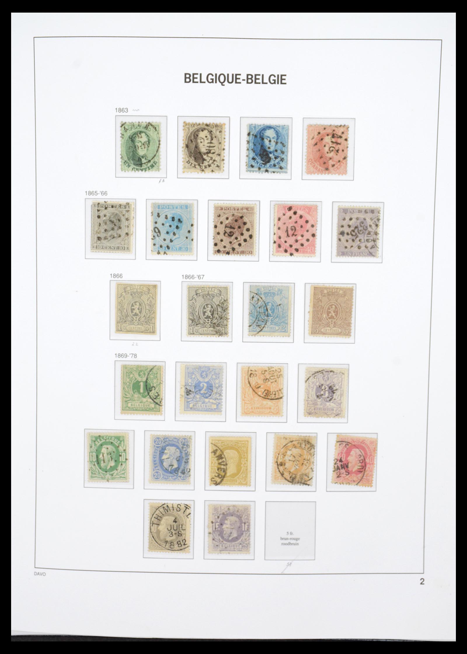 36603 005 - Postzegelverzameling 36603 Belgium 1849-1945.
