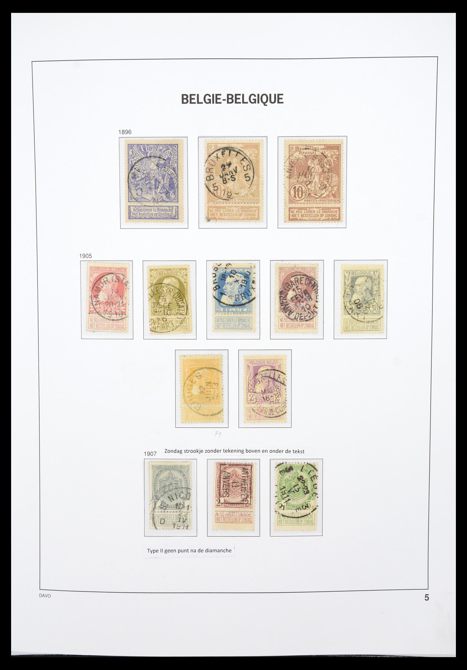 36603 011 - Postzegelverzameling 36603 Belgium 1849-1945.
