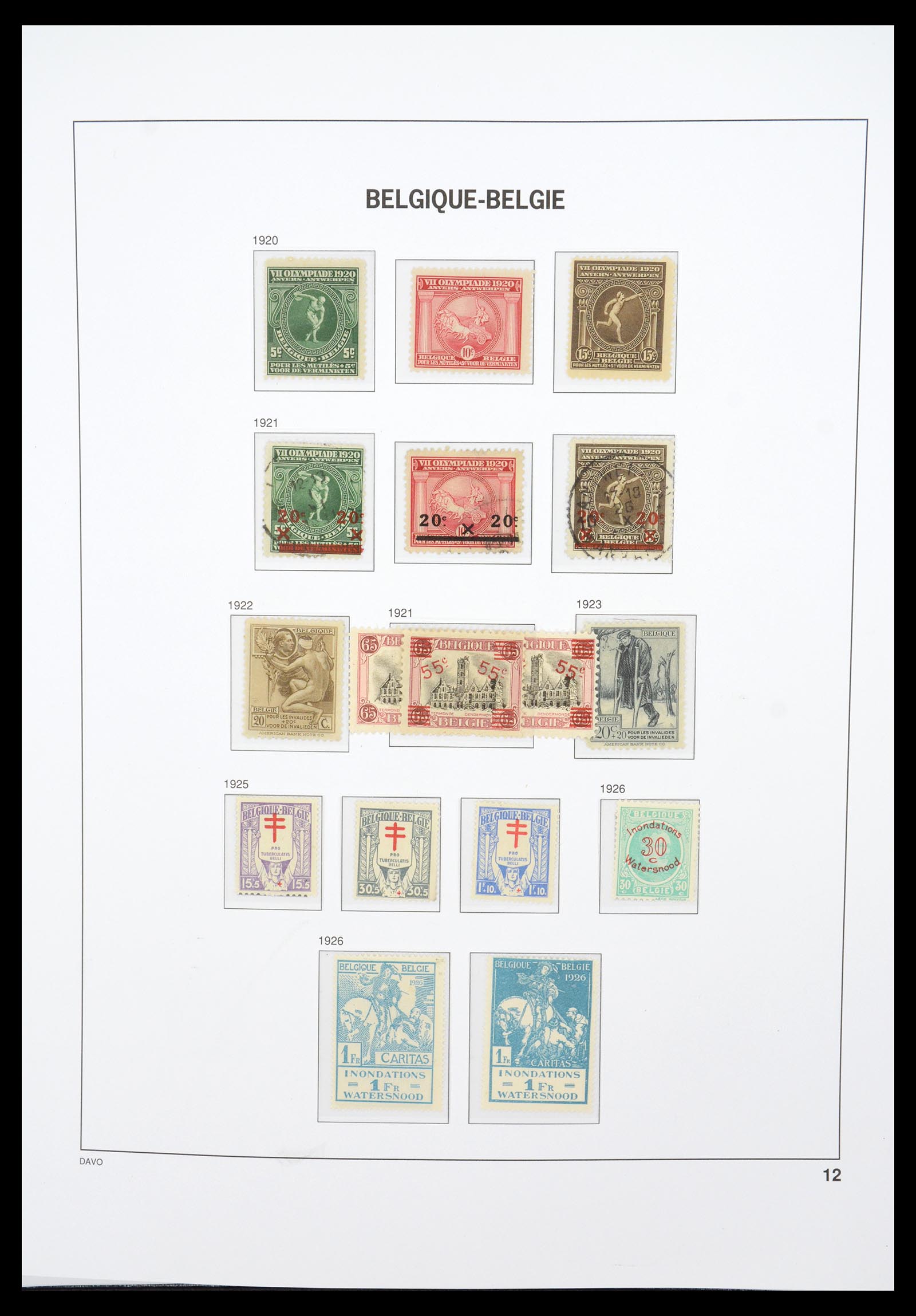 36603 020 - Postzegelverzameling 36603 Belgium 1849-1945.