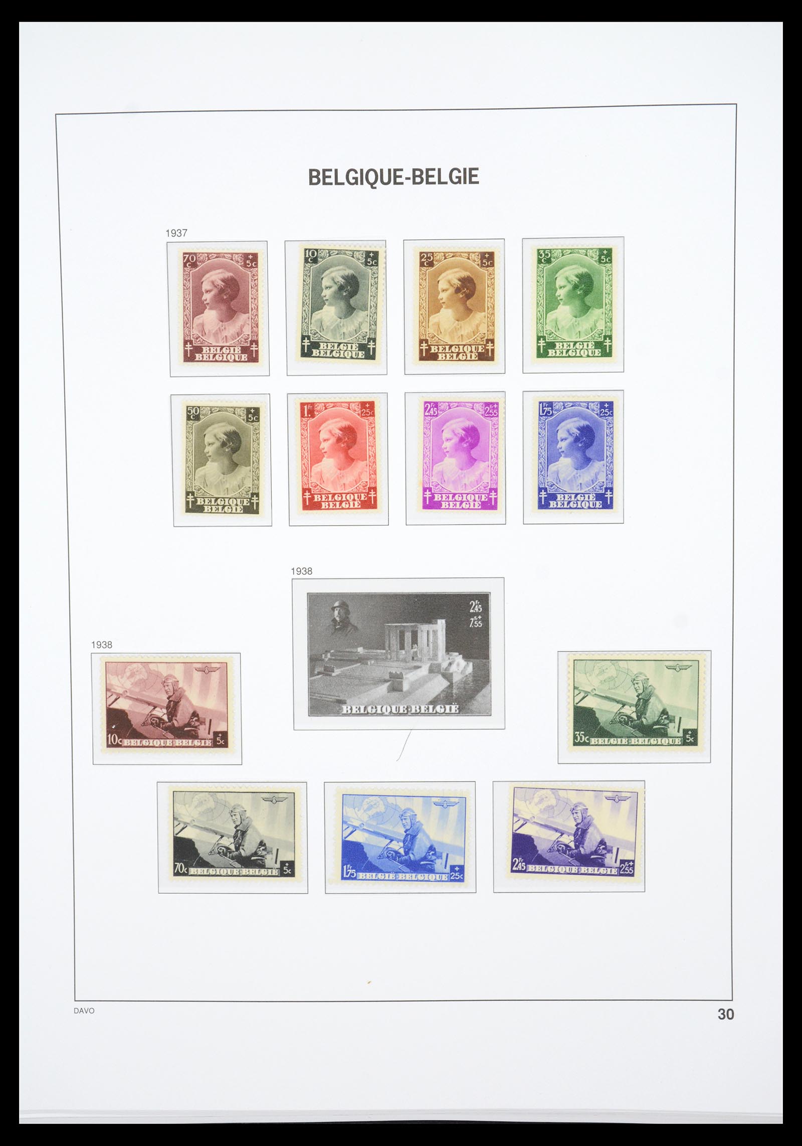 36603 041 - Postzegelverzameling 36603 Belgium 1849-1945.