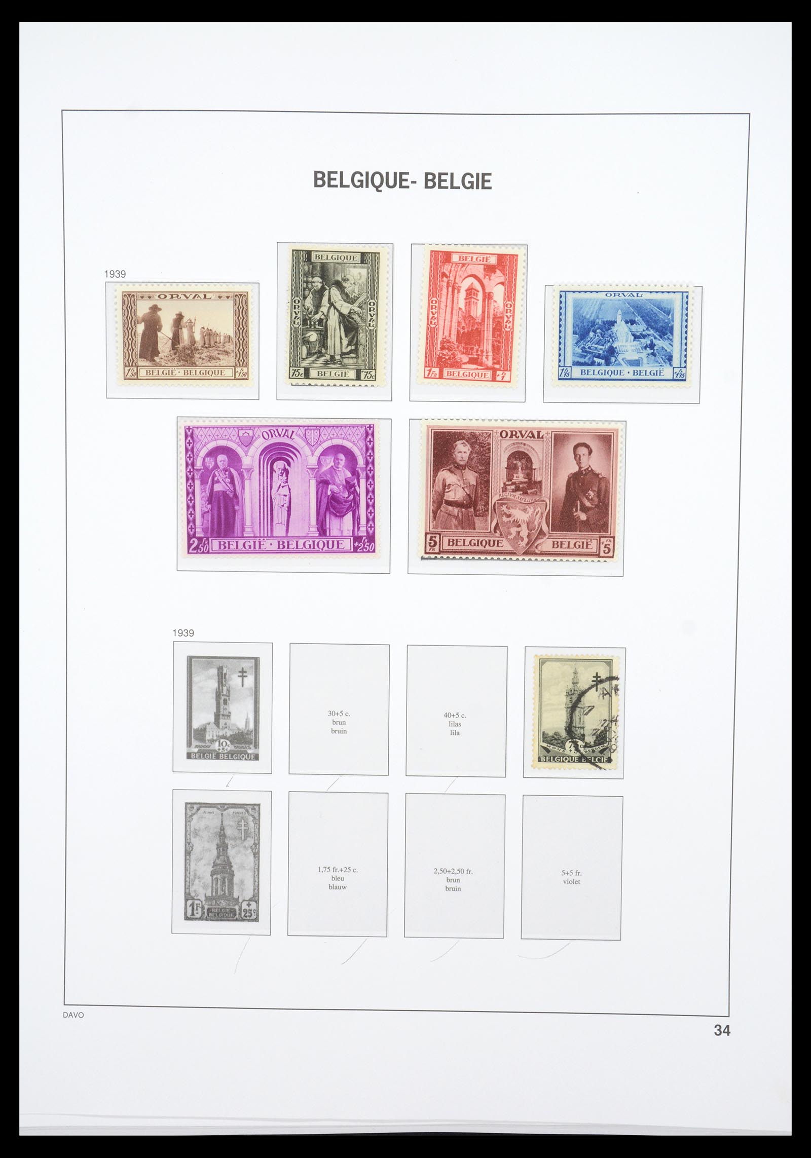 36603 045 - Postzegelverzameling 36603 Belgium 1849-1945.