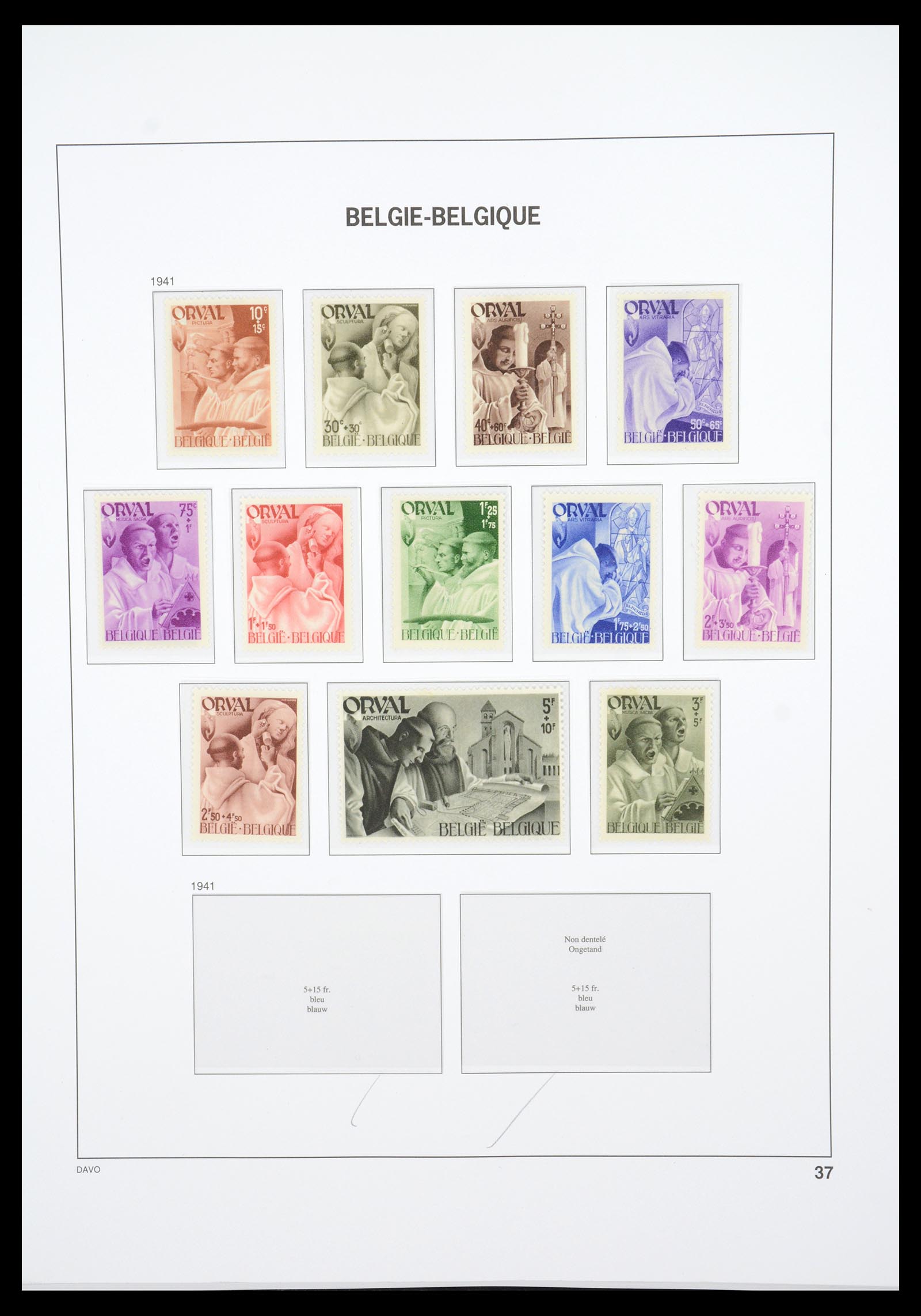 36603 048 - Postzegelverzameling 36603 Belgium 1849-1945.