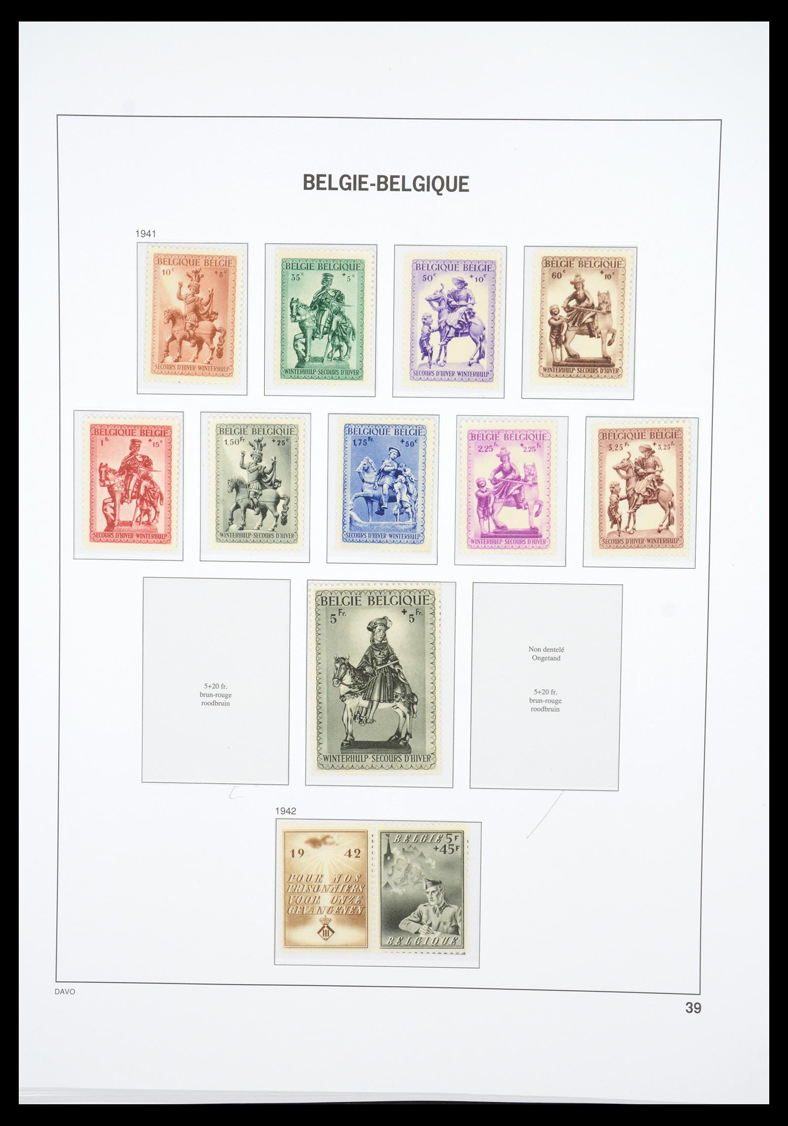 36603 050 - Postzegelverzameling 36603 Belgium 1849-1945.