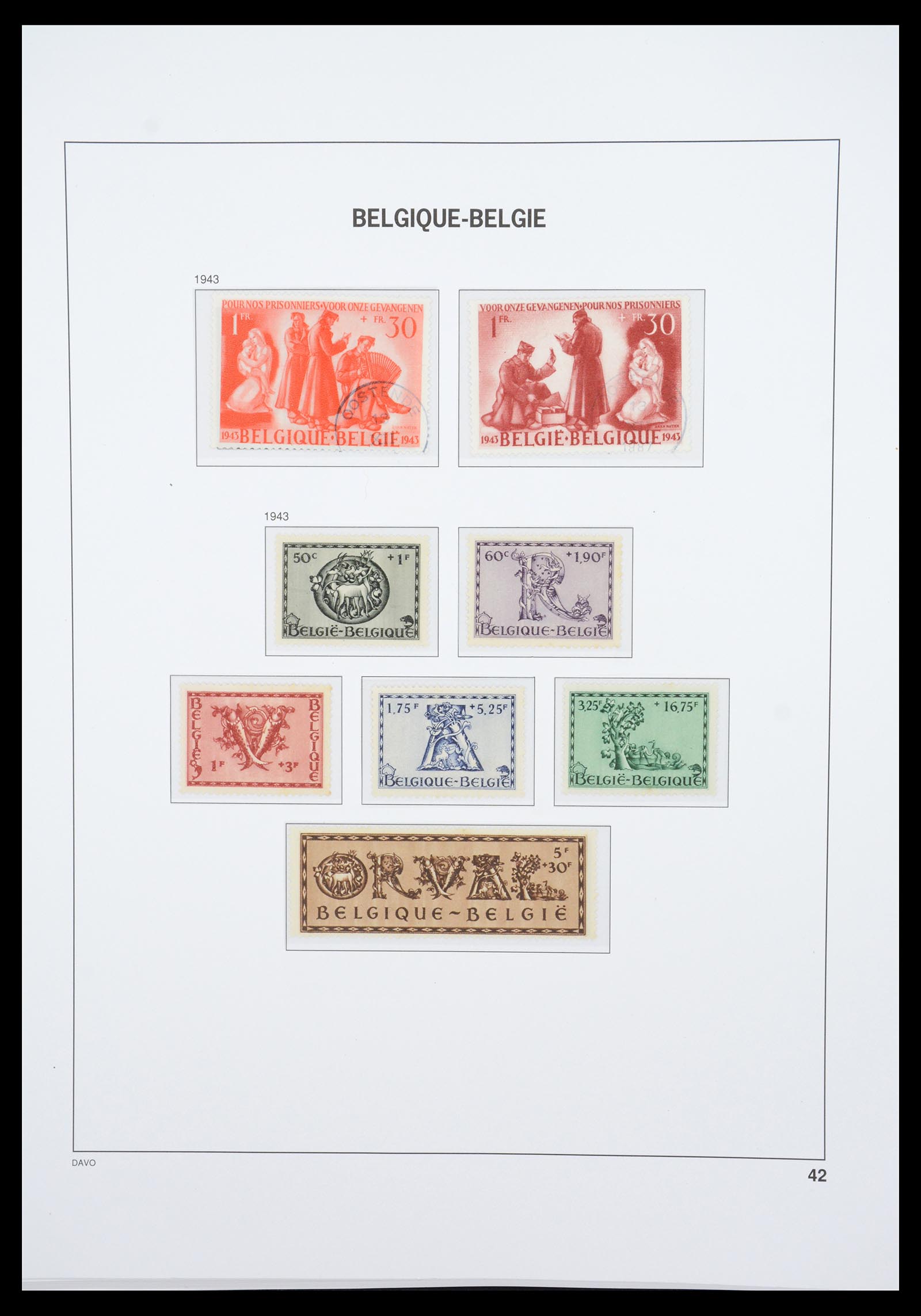 36603 054 - Postzegelverzameling 36603 Belgium 1849-1945.
