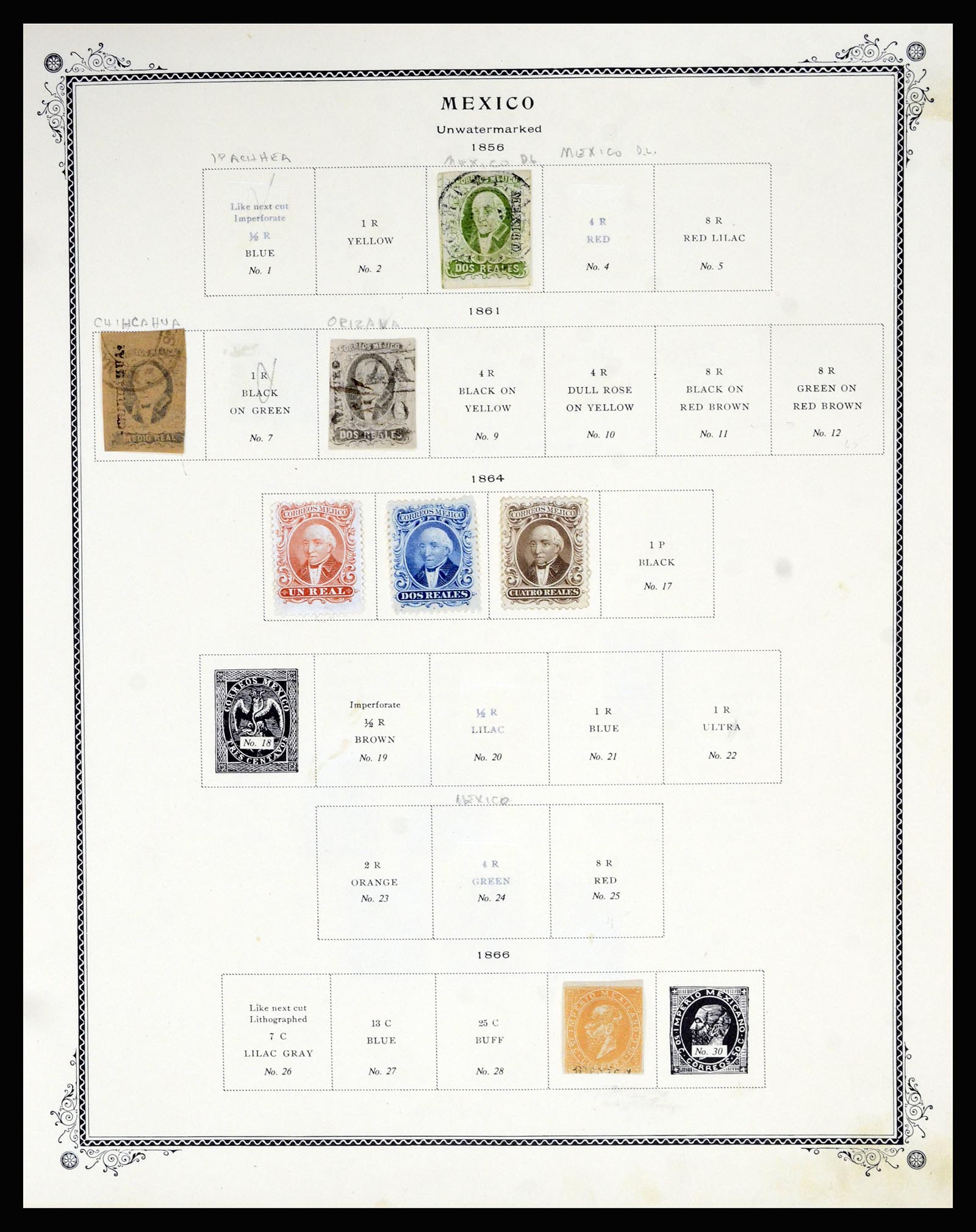 36608 001 - Postzegelverzameling 36608 Mexico 1856-1986.