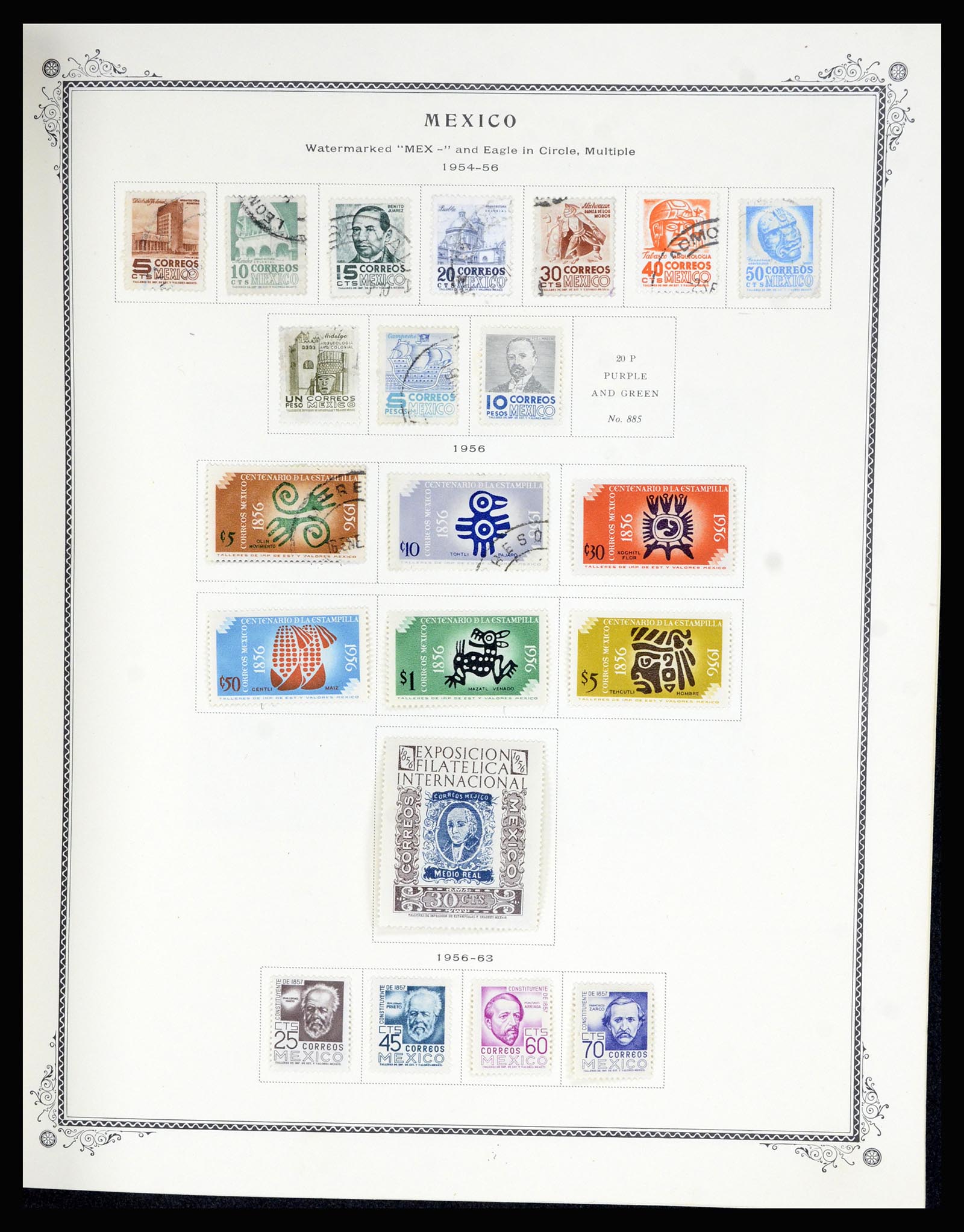 36608 040 - Postzegelverzameling 36608 Mexico 1856-1986.