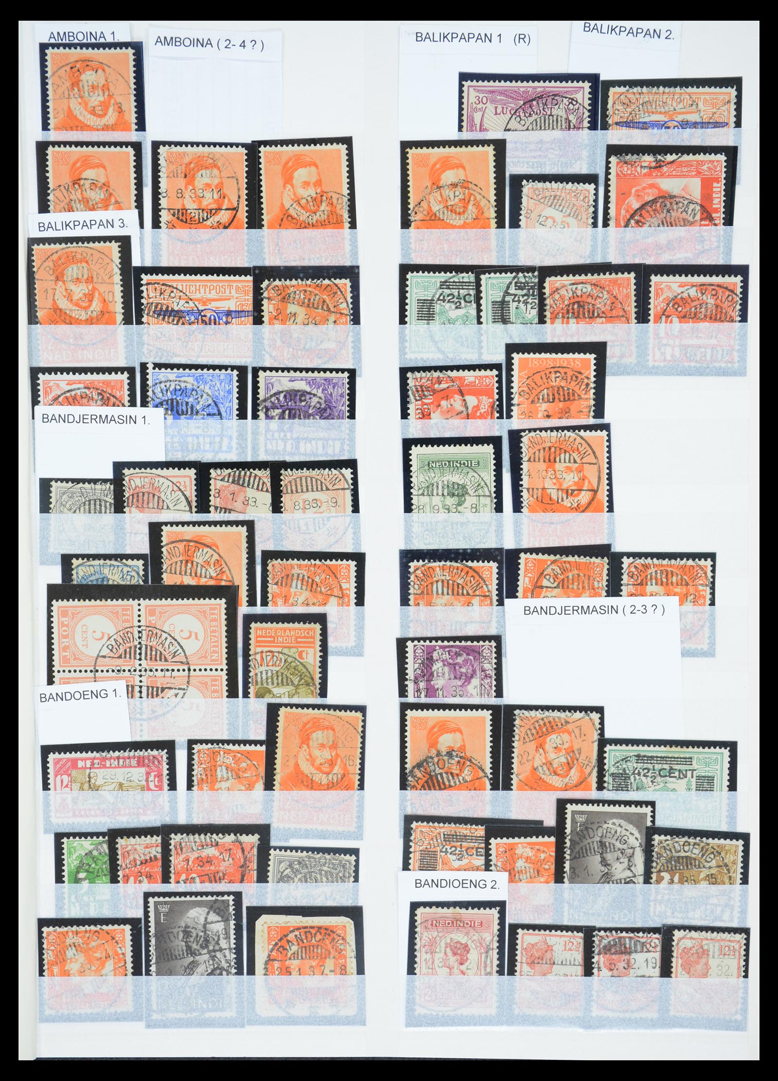36617 001 - Postzegelverzameling 36617 Dutch east Indies cancels.