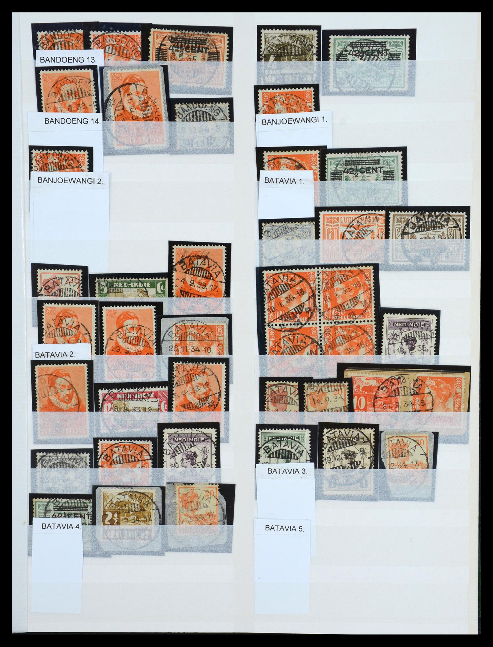 36617 003 - Postzegelverzameling 36617 Dutch east Indies cancels.
