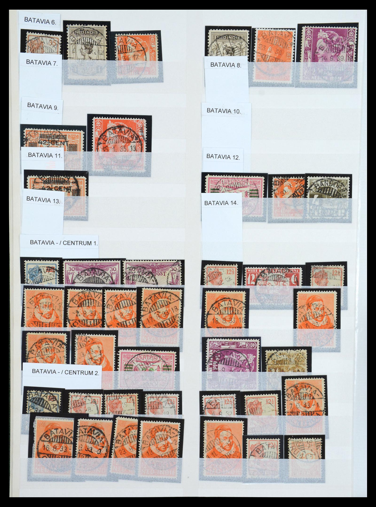 36617 004 - Stamp collection 36617 Nederlands Indië stempels.