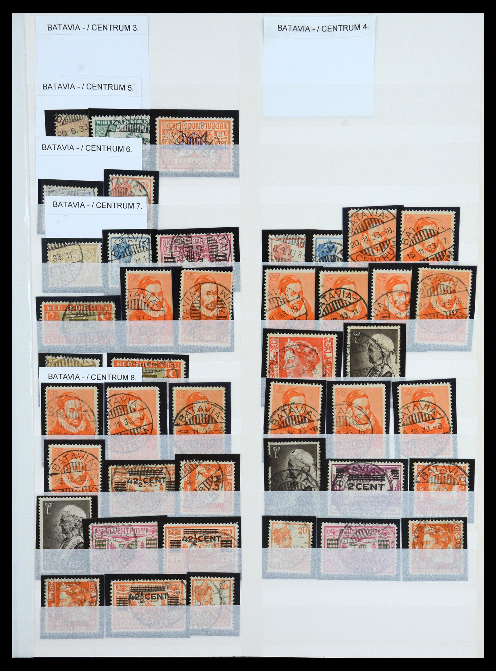 36617 005 - Postzegelverzameling 36617 Dutch east Indies cancels.