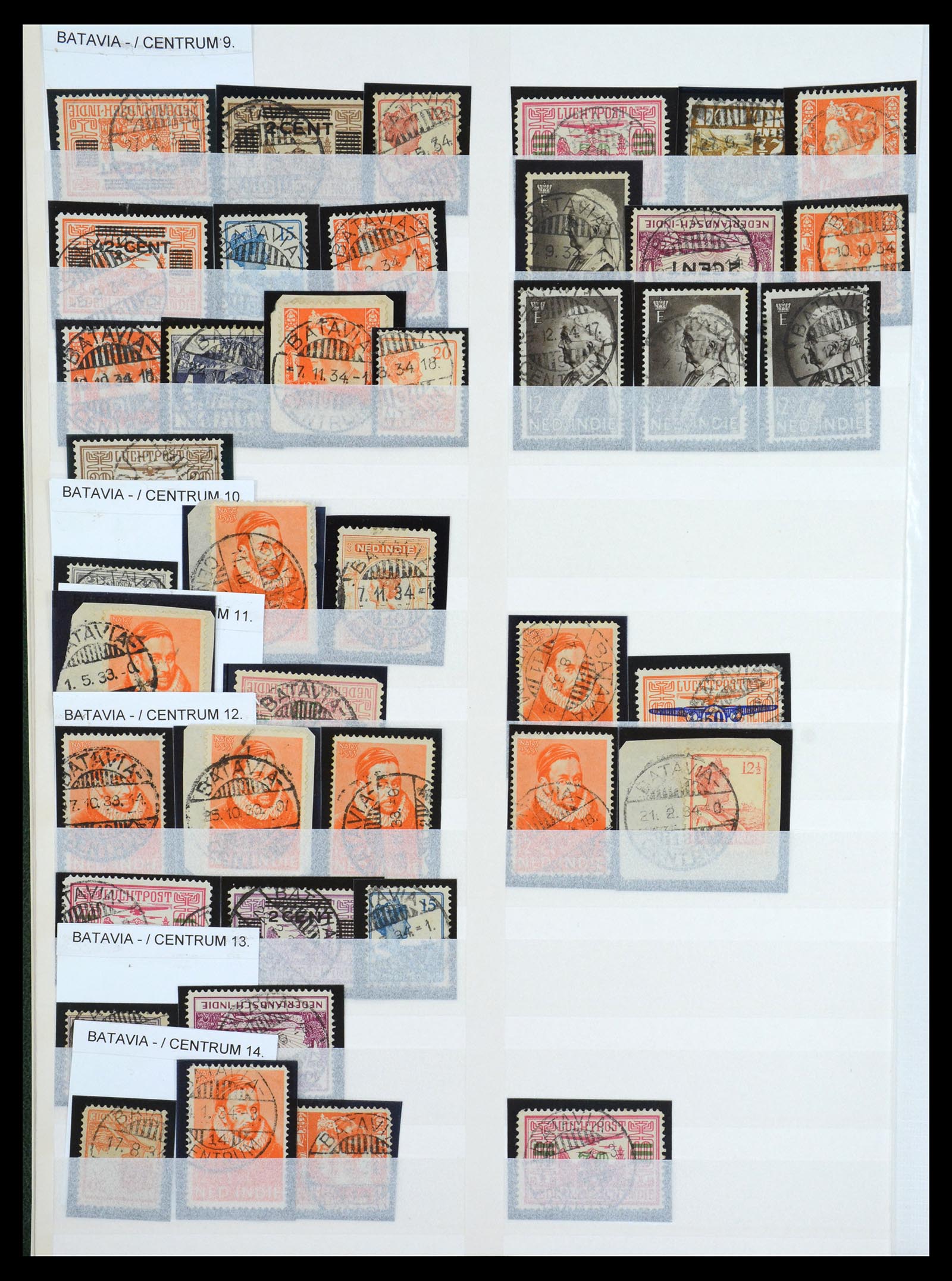 36617 006 - Postzegelverzameling 36617 Dutch east Indies cancels.
