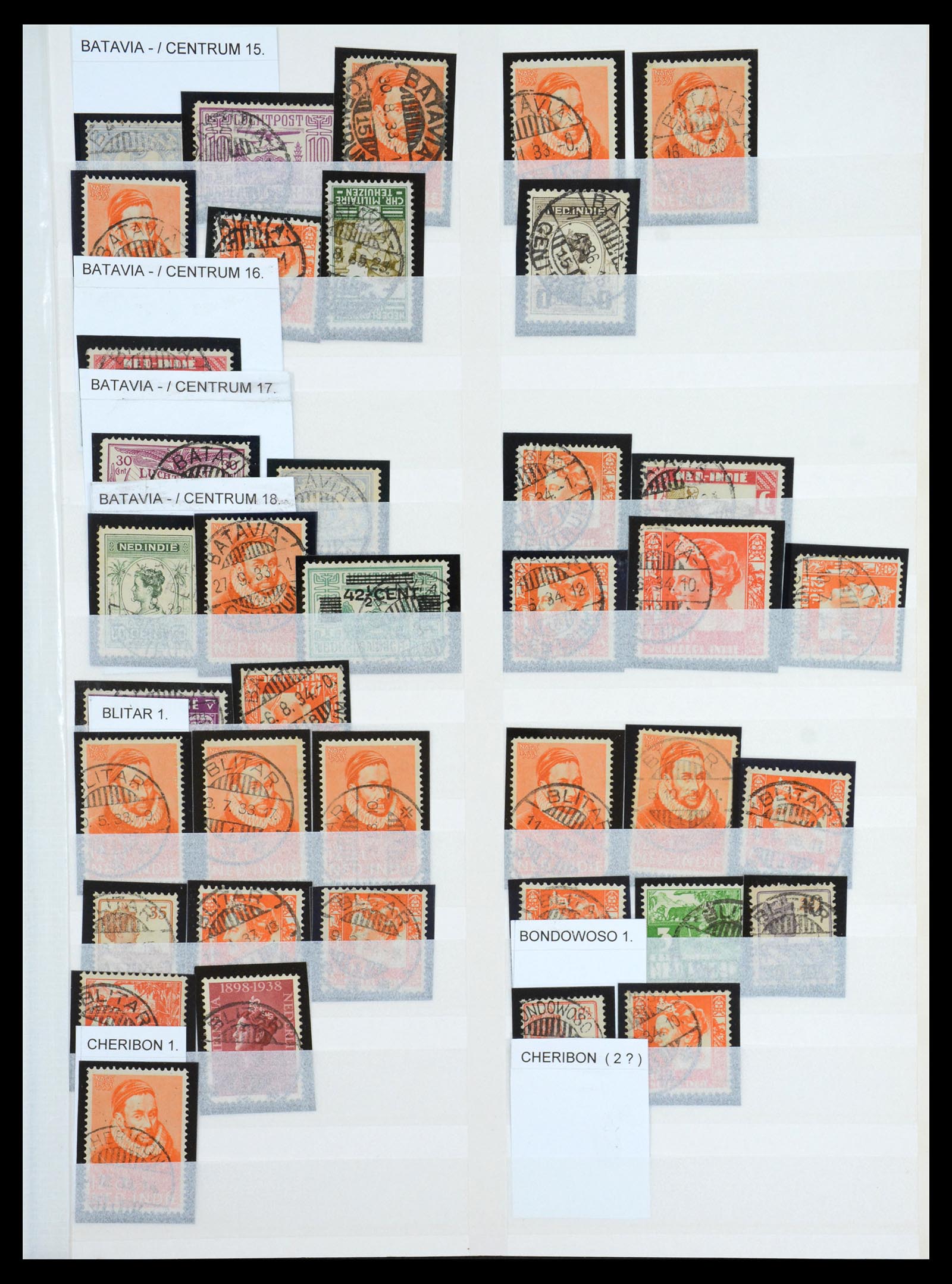 36617 007 - Stamp collection 36617 Nederlands Indië stempels.