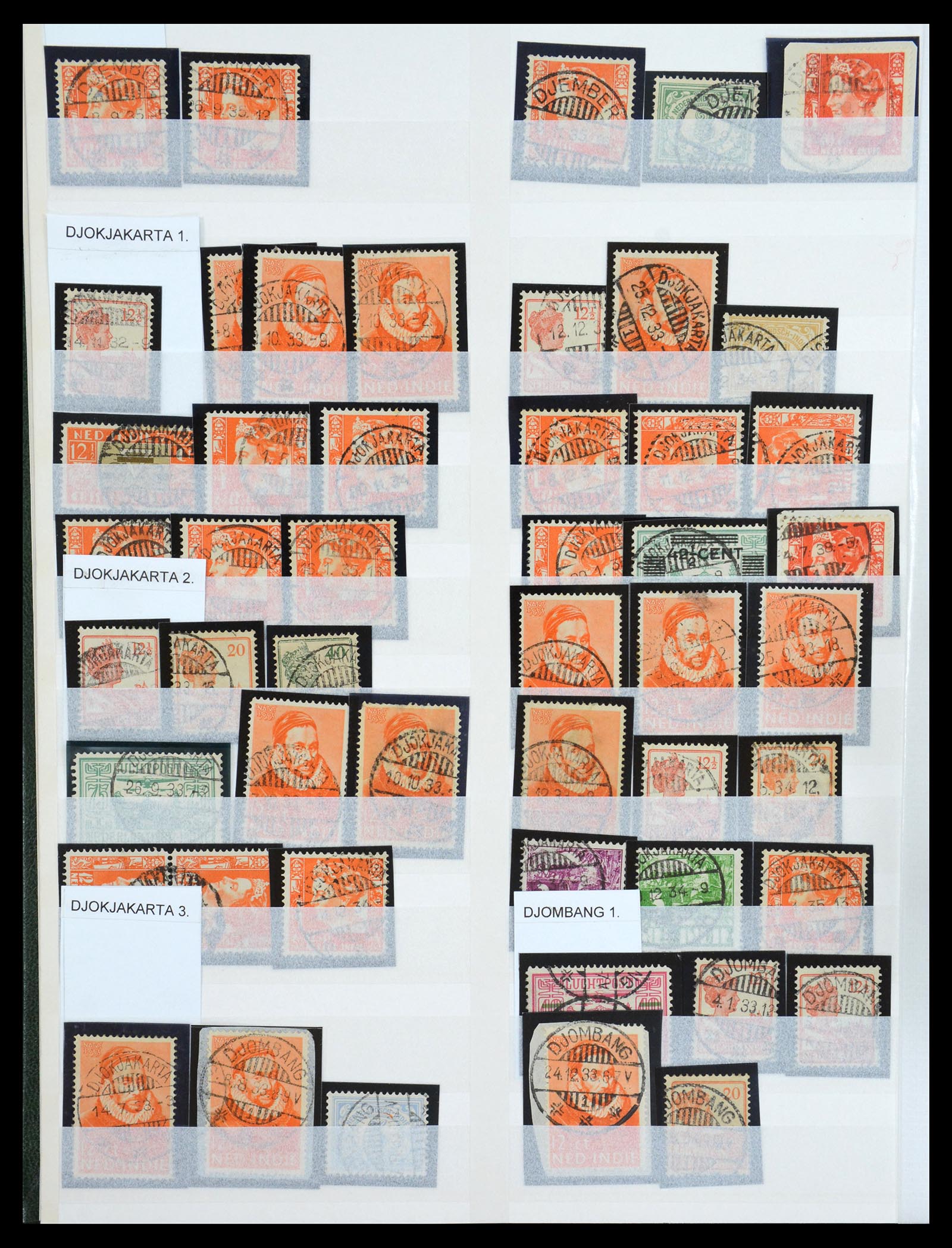 36617 008 - Postzegelverzameling 36617 Dutch east Indies cancels.