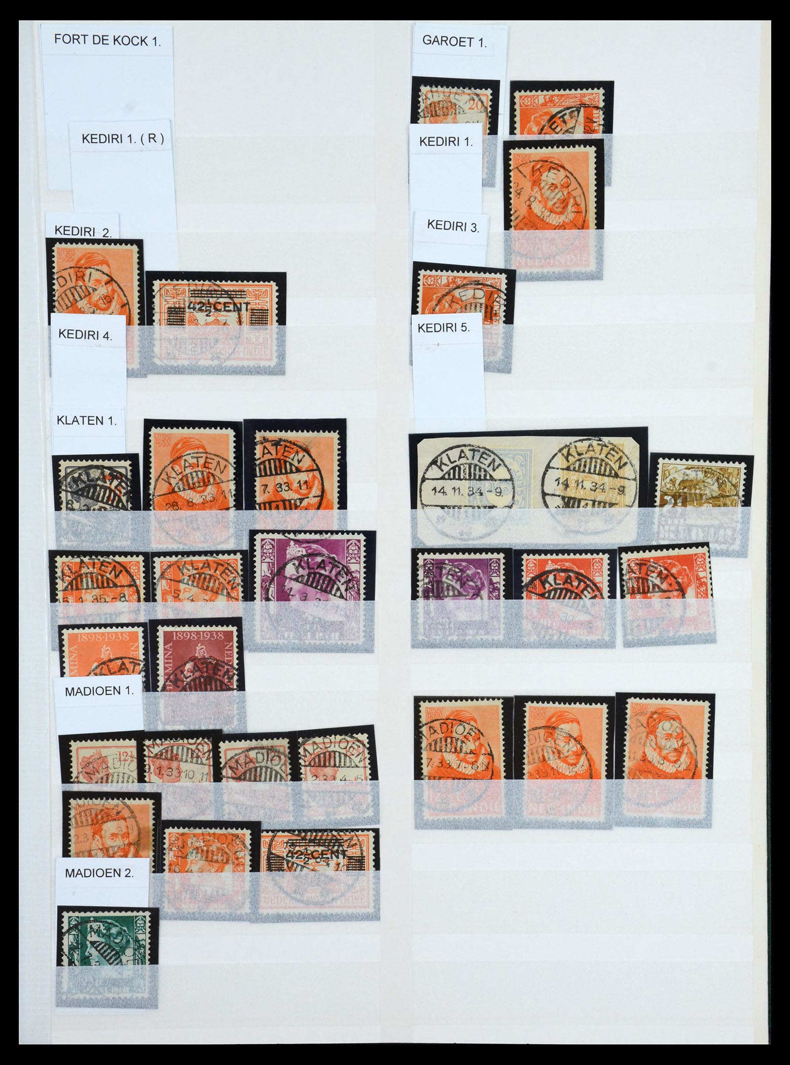 36617 009 - Postzegelverzameling 36617 Dutch east Indies cancels.