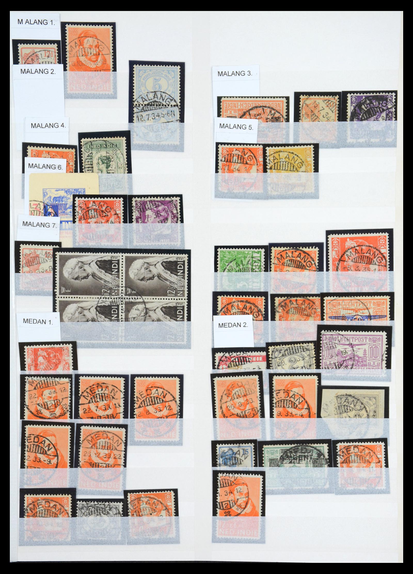 36617 011 - Postzegelverzameling 36617 Dutch east Indies cancels.
