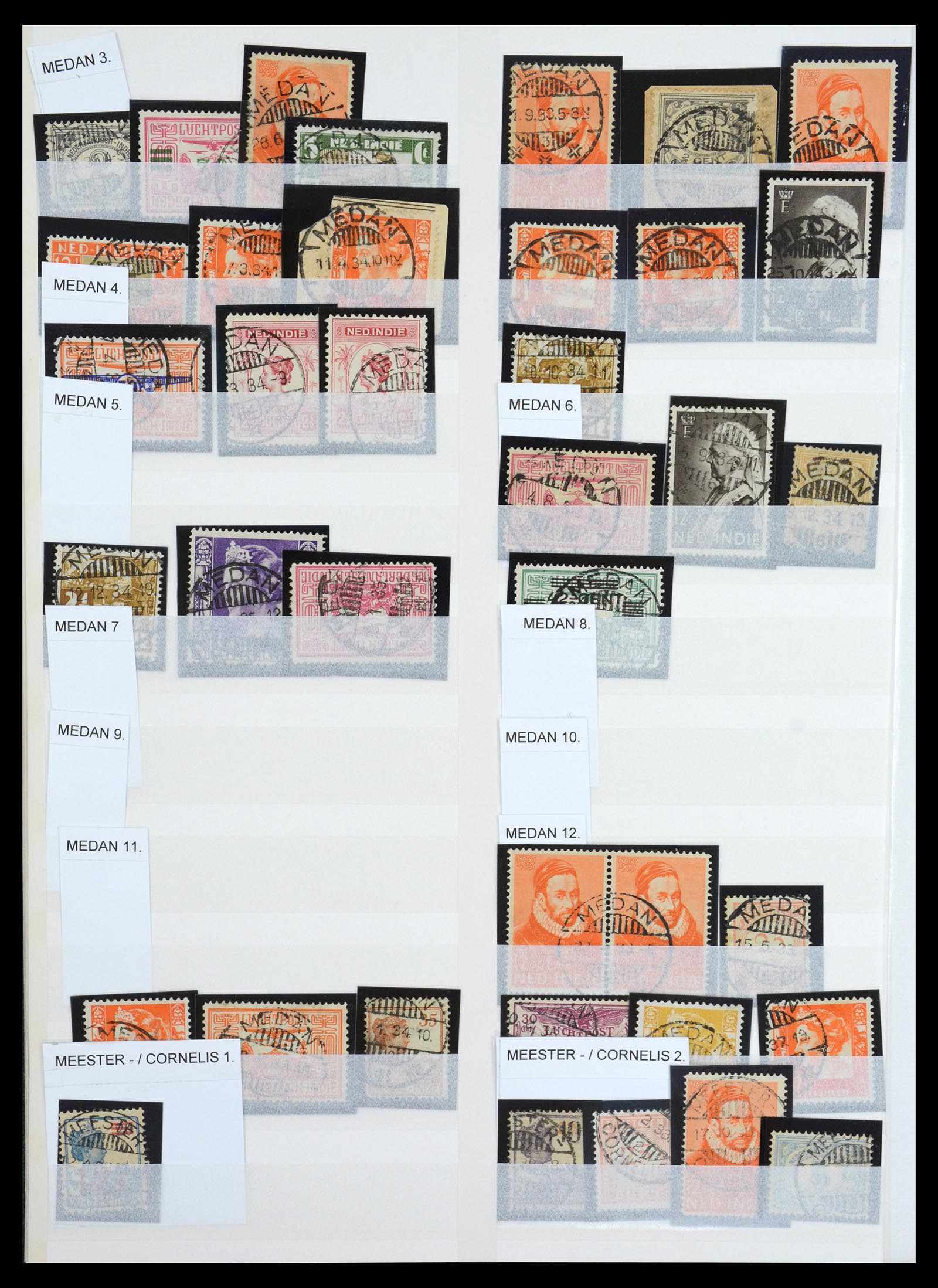 36617 012 - Postzegelverzameling 36617 Dutch east Indies cancels.
