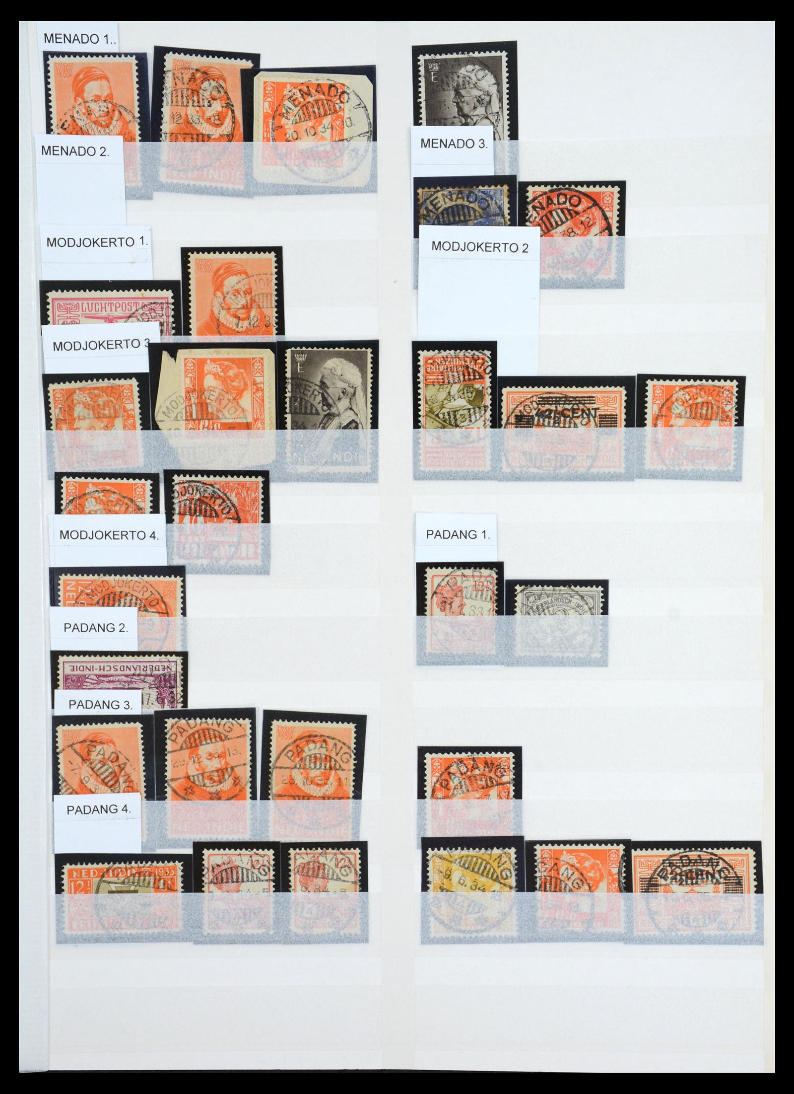 36617 013 - Postzegelverzameling 36617 Dutch east Indies cancels.