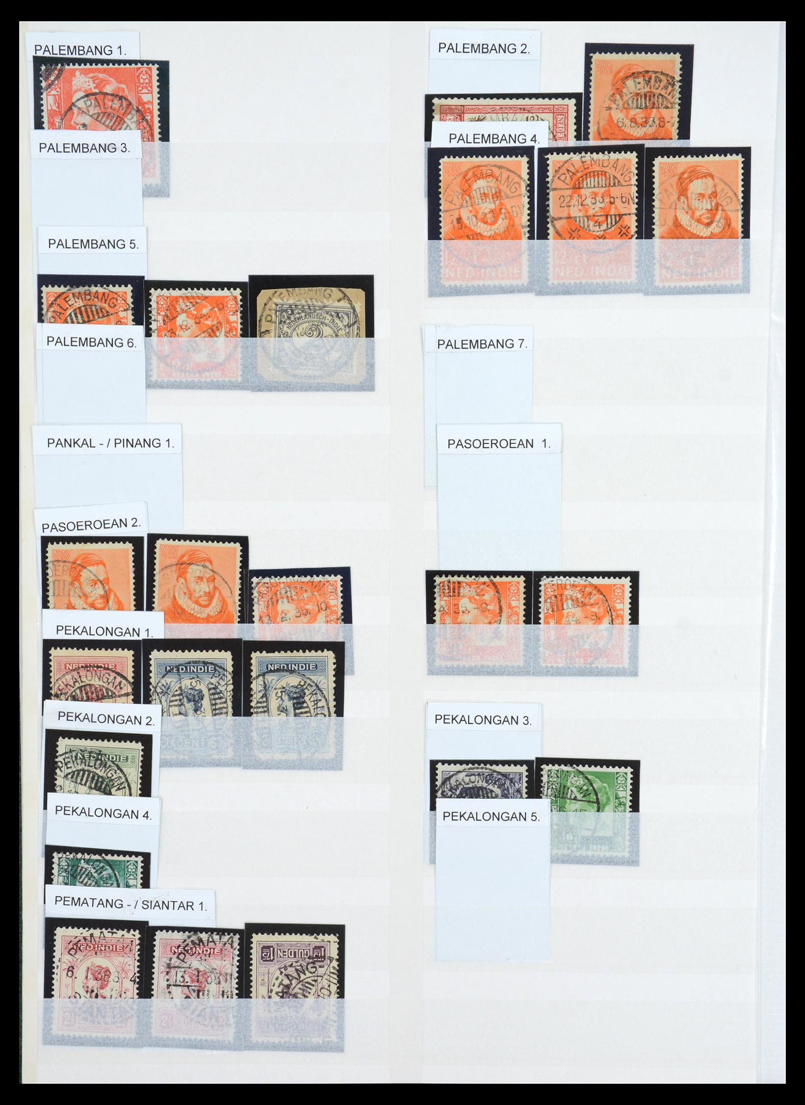 36617 014 - Stamp collection 36617 Nederlands Indië stempels.