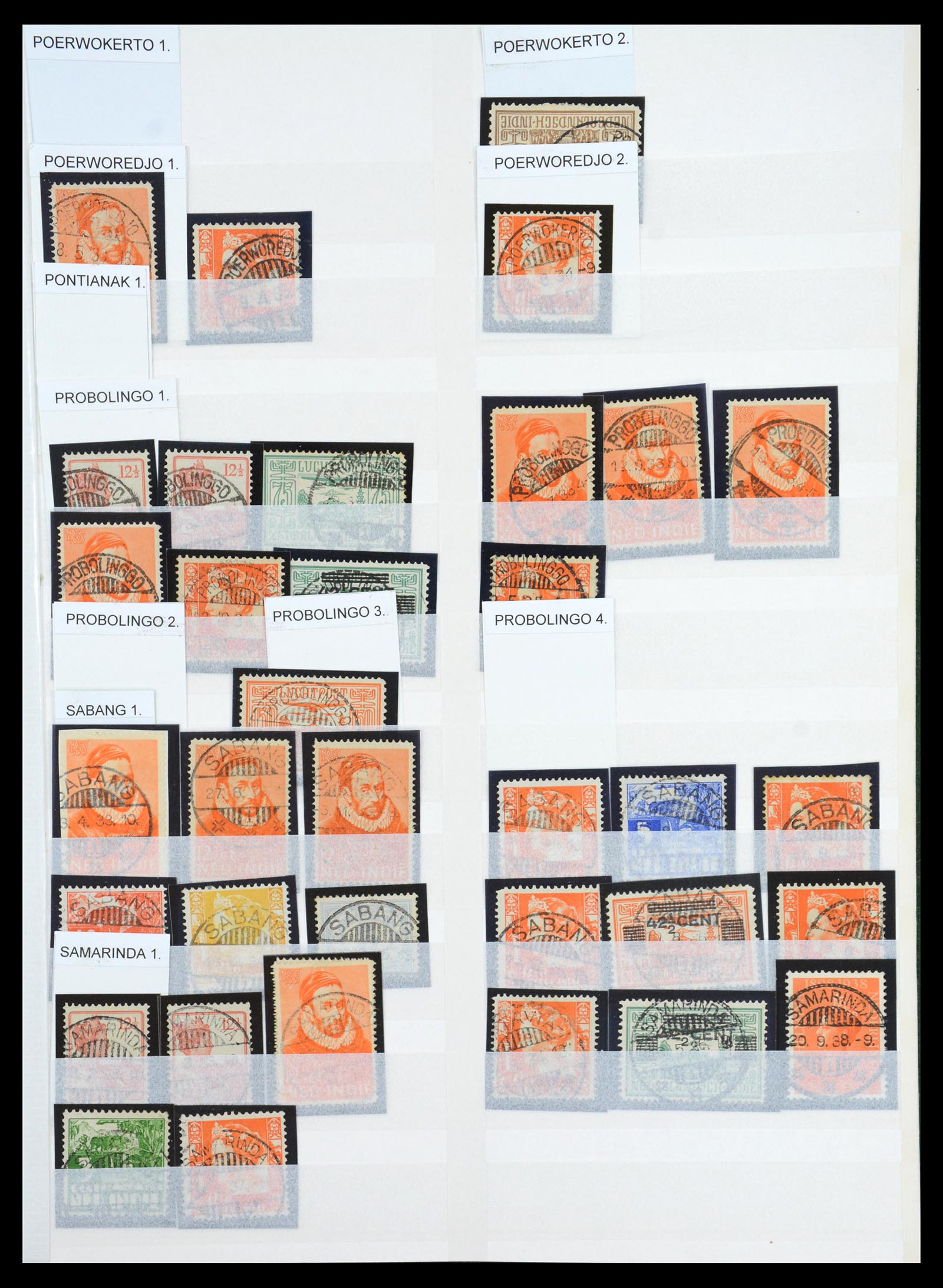 36617 015 - Postzegelverzameling 36617 Dutch east Indies cancels.
