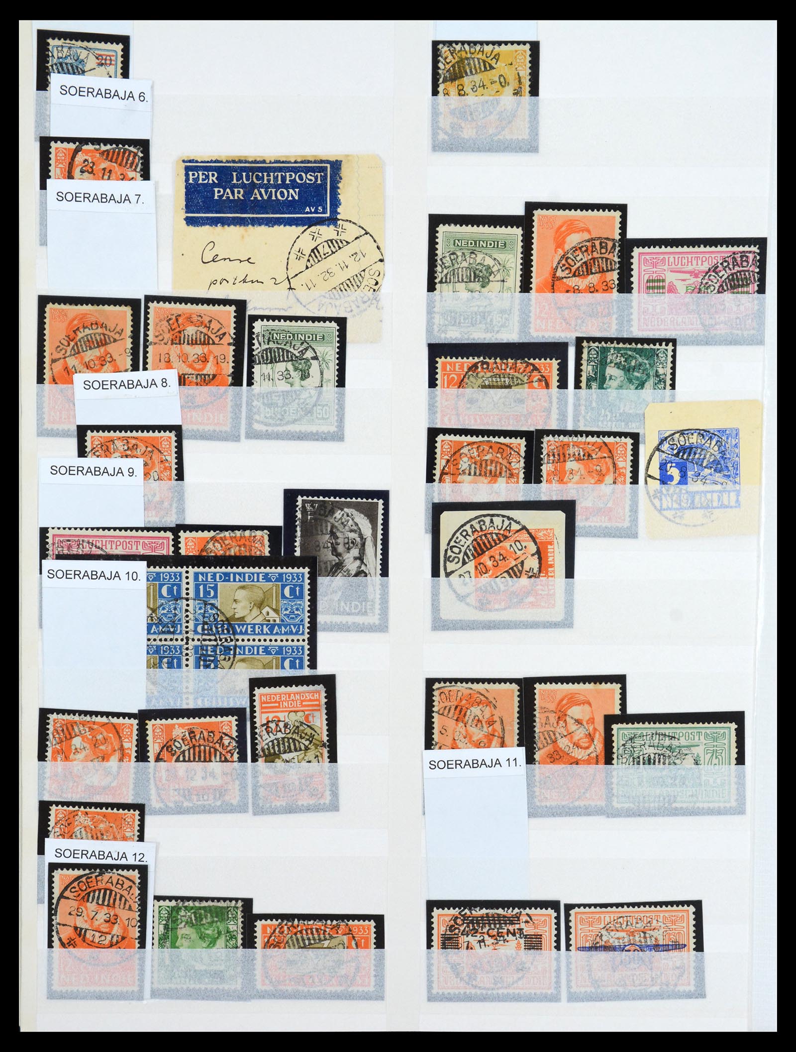 36617 018 - Postzegelverzameling 36617 Dutch east Indies cancels.