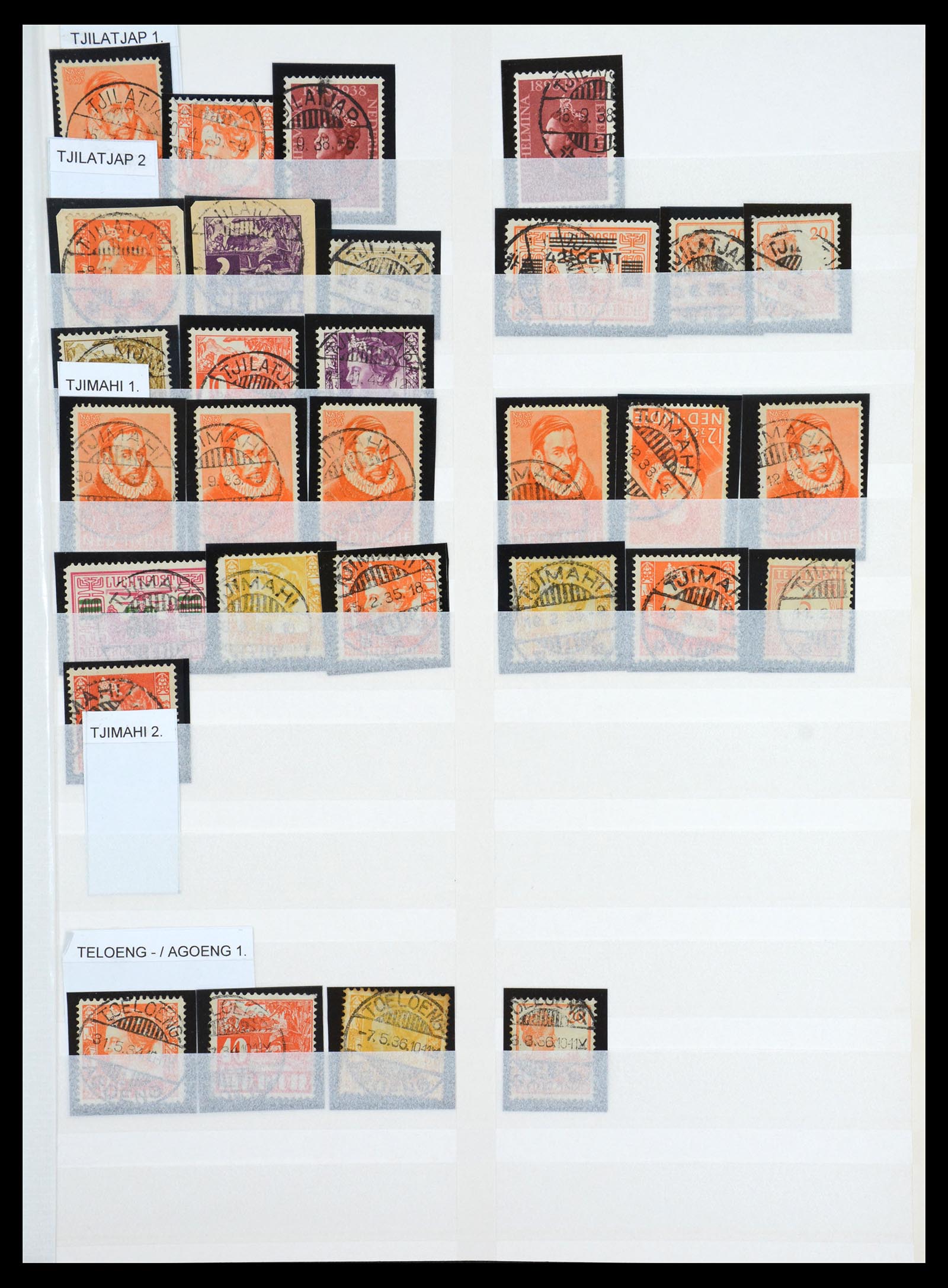 36617 023 - Postzegelverzameling 36617 Dutch east Indies cancels.