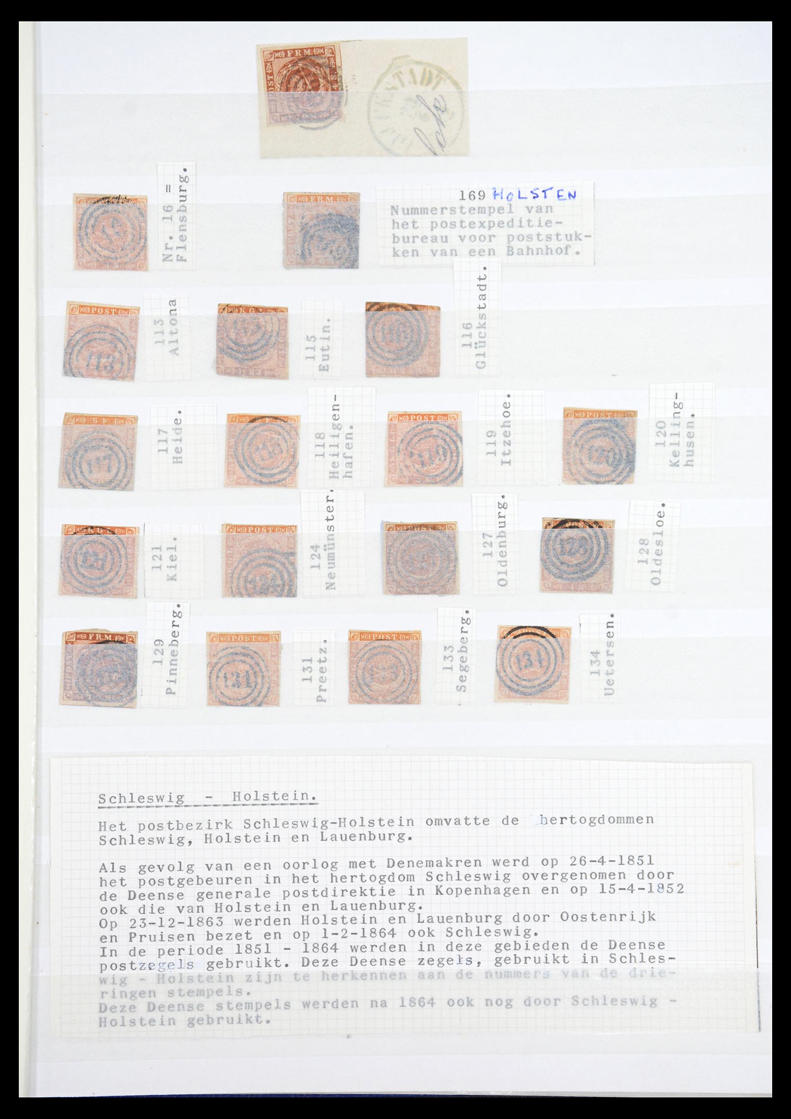 36626 001 - Postzegelverzameling 36626 Schleswig-Holstein 1851-1864.