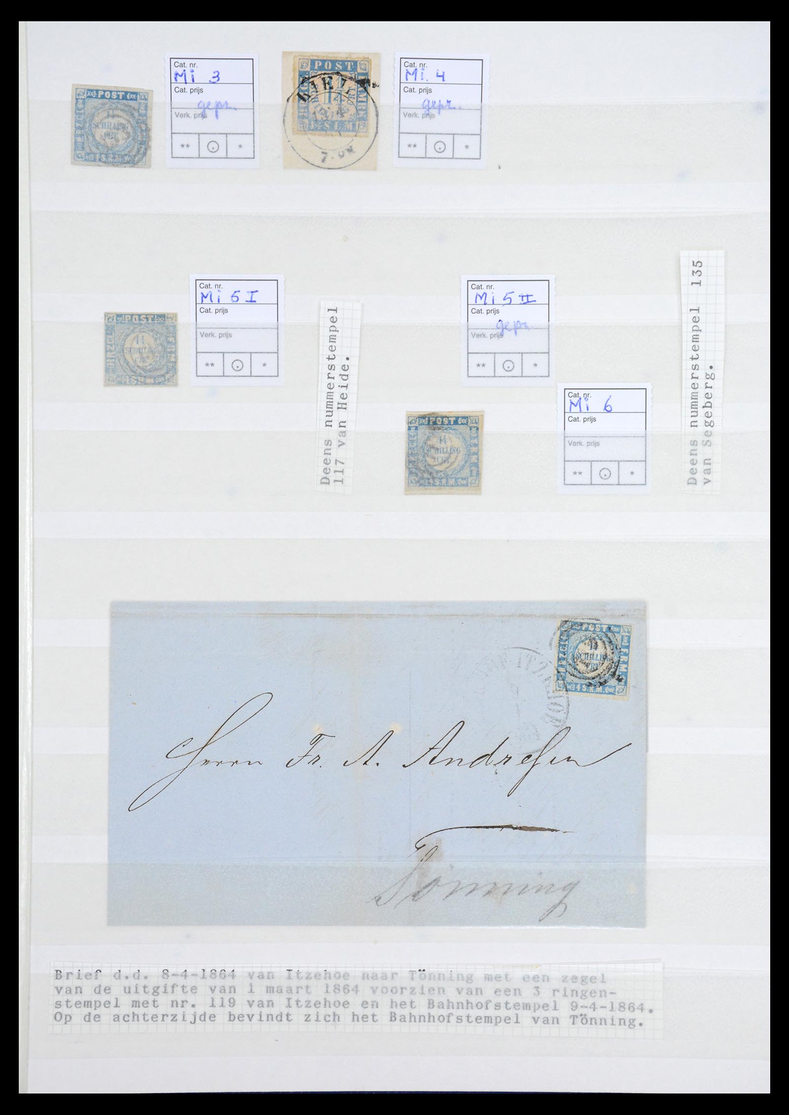 36626 006 - Postzegelverzameling 36626 Schleswig-Holstein 1851-1864.