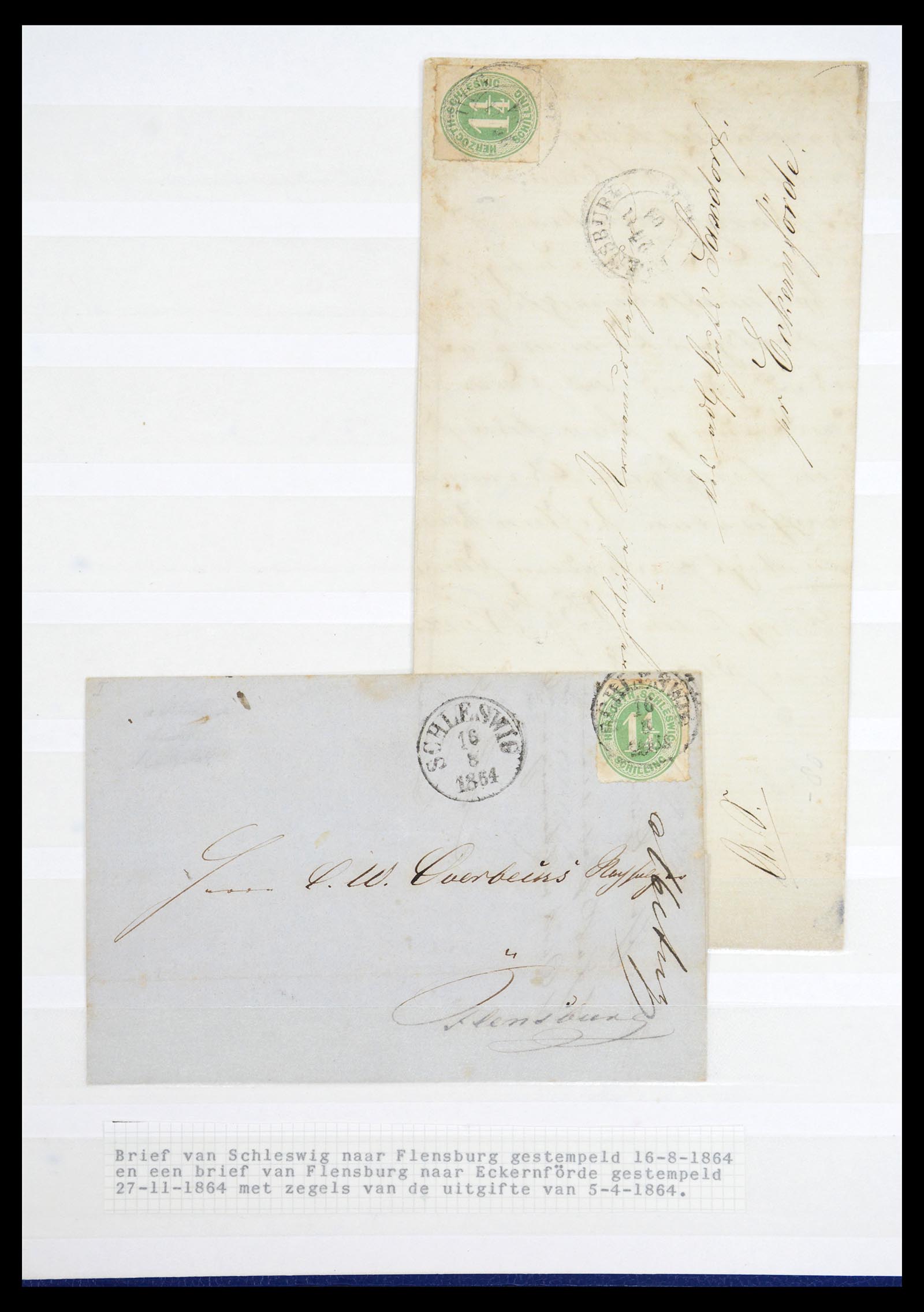 36626 009 - Postzegelverzameling 36626 Schleswig-Holstein 1851-1864.