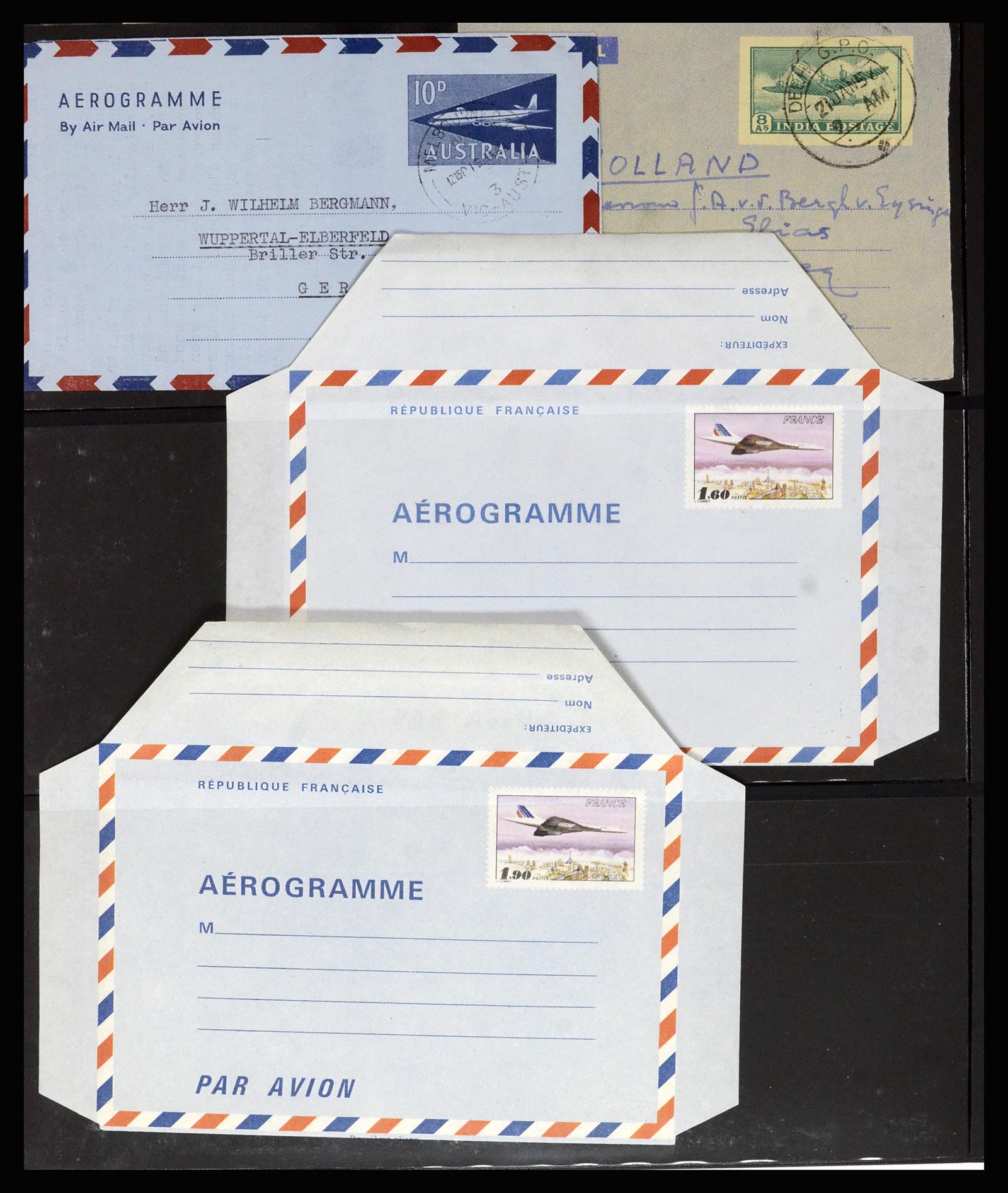 36627 004 - Postzegelverzameling 36627 Wereld aerogrammen.